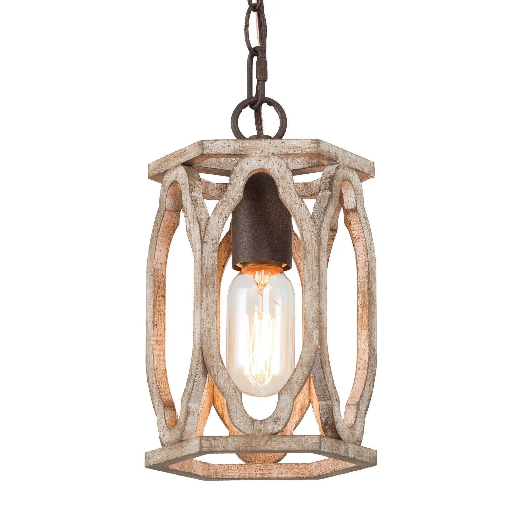 Eryngium 1-Light 6" Wood Farmhouse Cylinder Pendant Light Fixtures