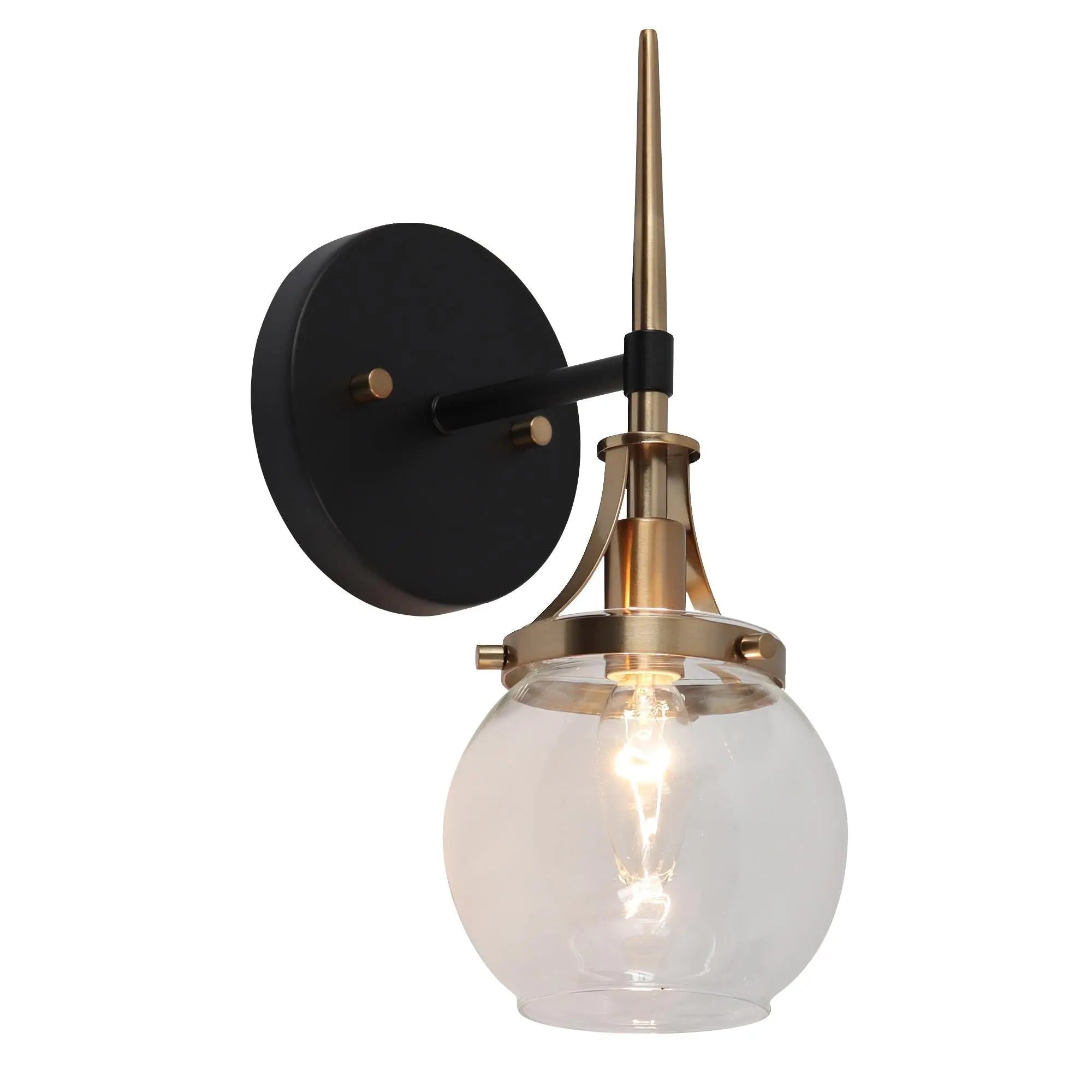 Capensis 1-Light Black and Brass Vanity Light