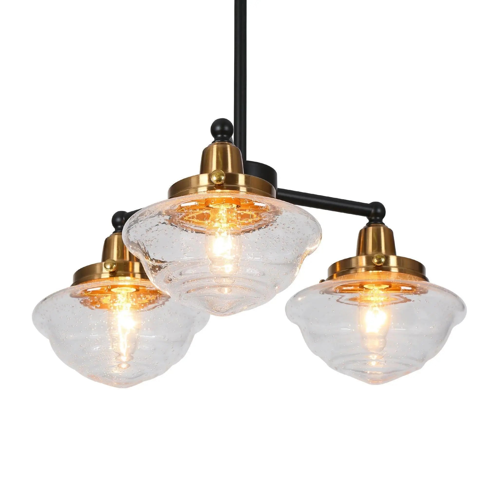 Gnetophyta 3-Light Small Black Chandelier