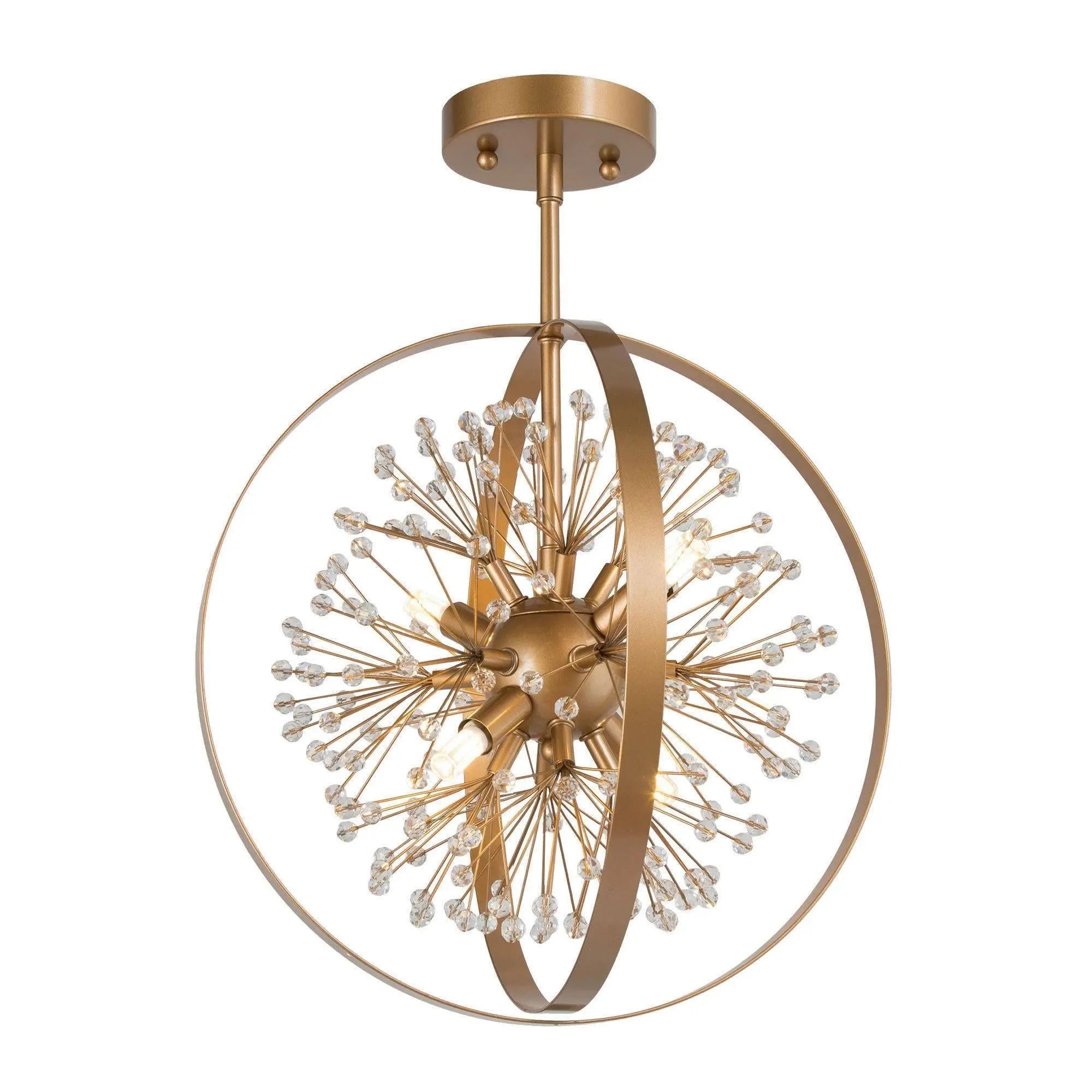 Porgy 4-Light Small Gold Semi-Flush-Mount Light