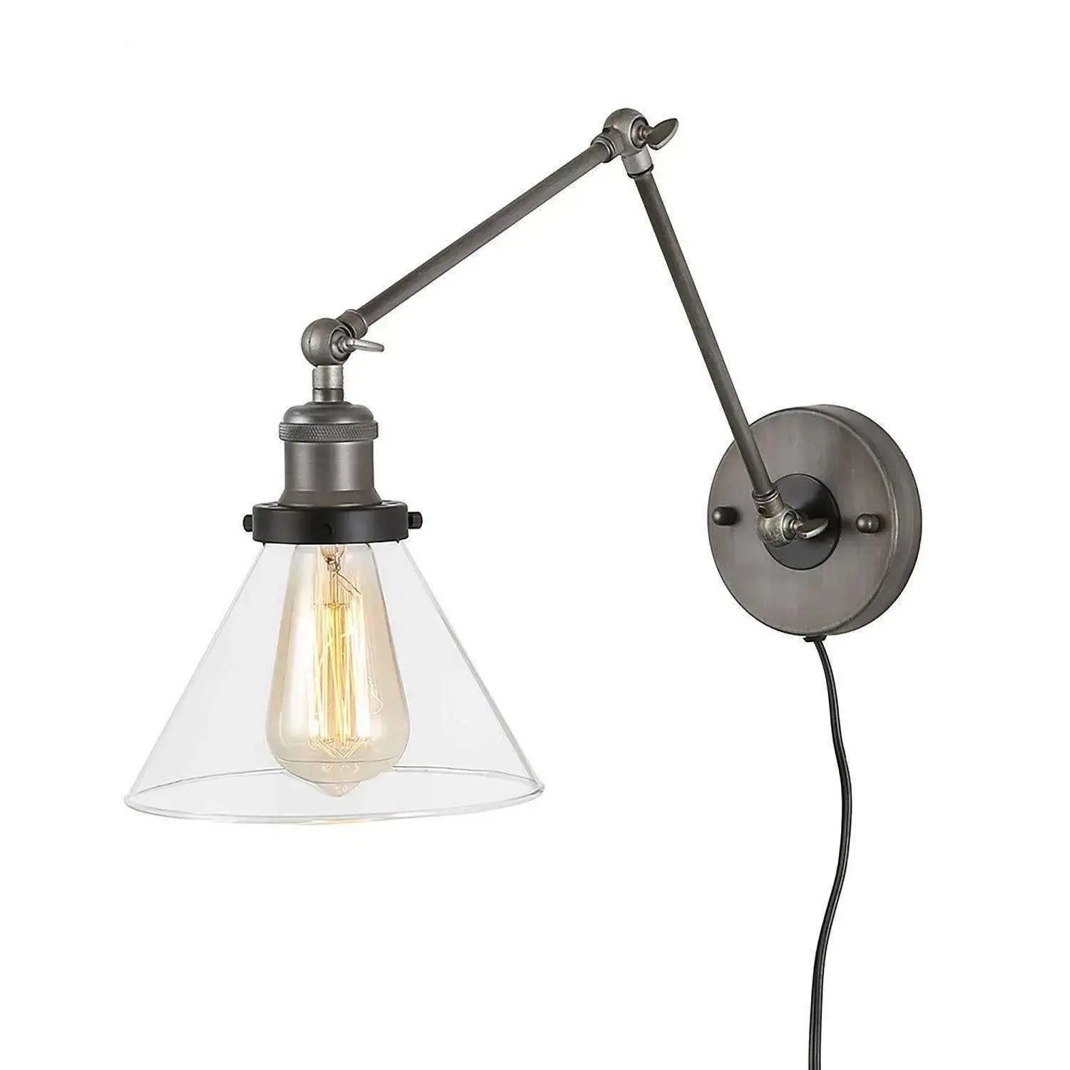 Wollemia 1-Light Industrial Silver Swing Arm Wall Sconces