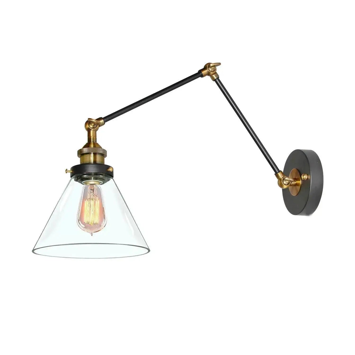 Wollemia 1-Light Industrial Black & Gold Swing Arm Wall Sconces