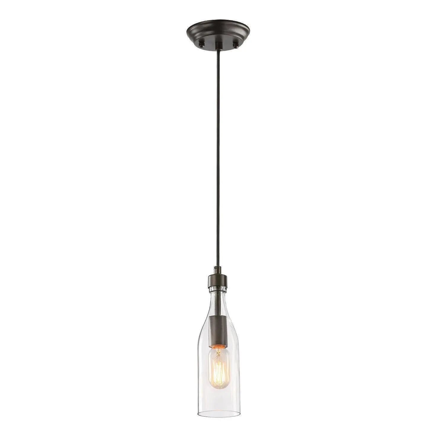 Bramblett 1-Light 3.3" Black Modern Jar Pendant Light Fixtures