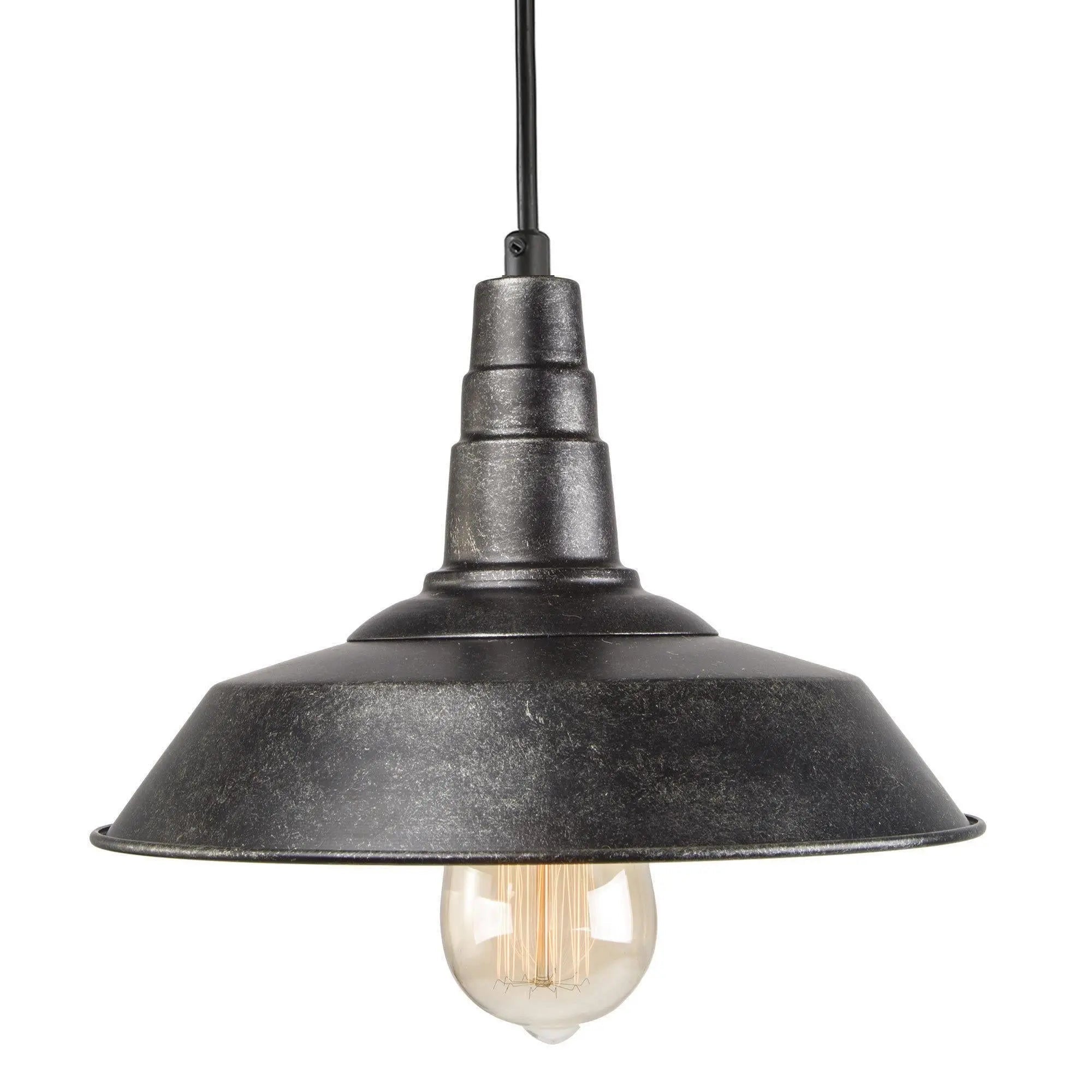 Yuchoy 1-Light 10" Black Industrial Dome Pendant Light Fixtures