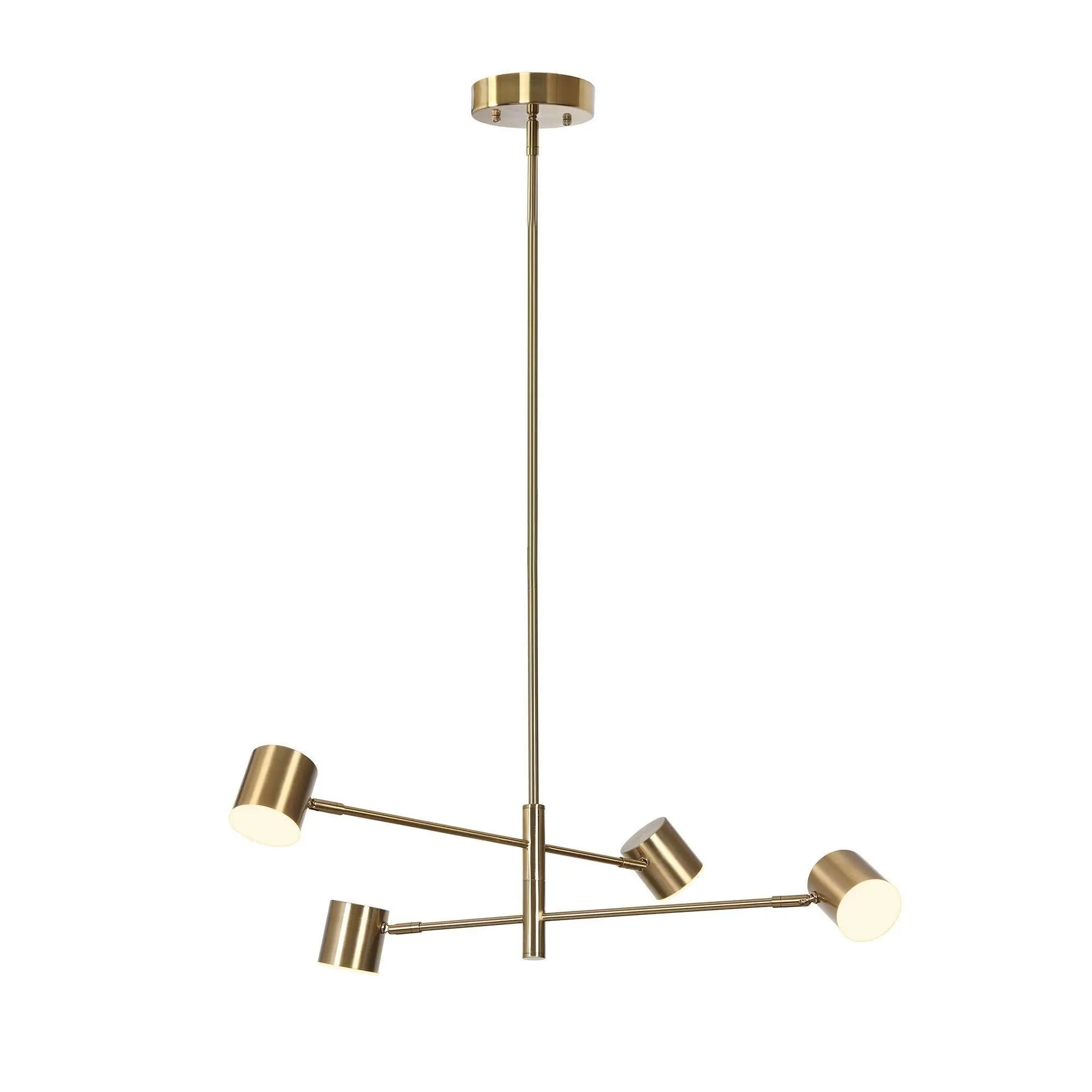 Selaginella 4-Light Medium Brass LED Chandelier