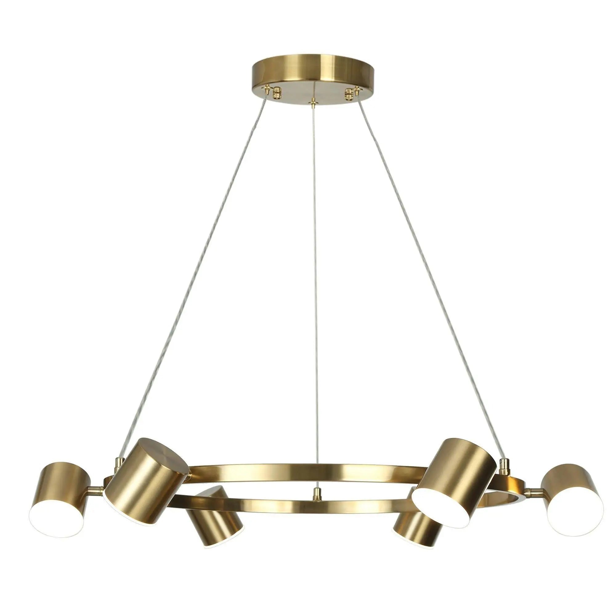 Selaginella 6-Light Large Brass LED Chandelier