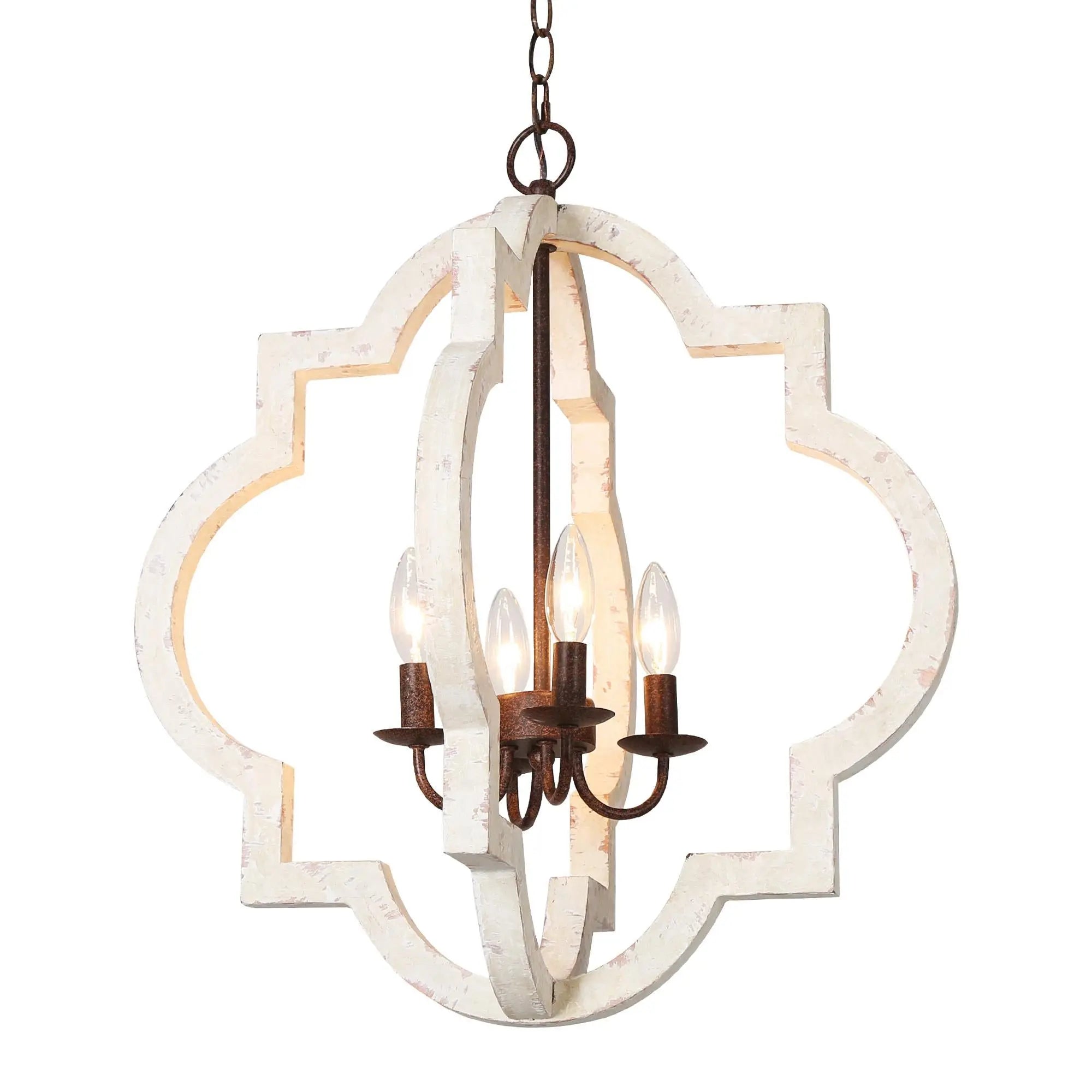 Adrammelech 4-Light Small Wood Chandelier