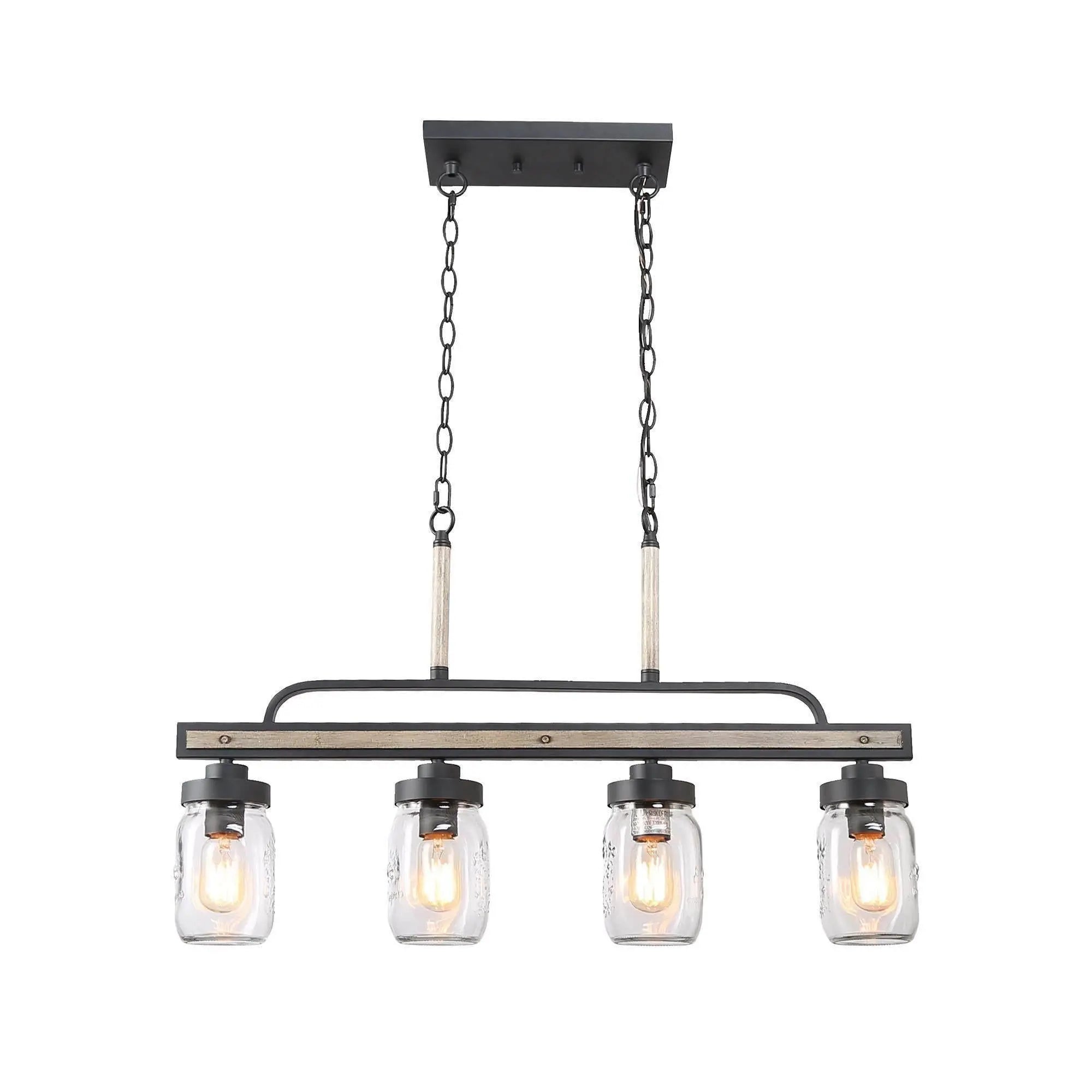 Alinettage 4-Light Large Black Chandelier