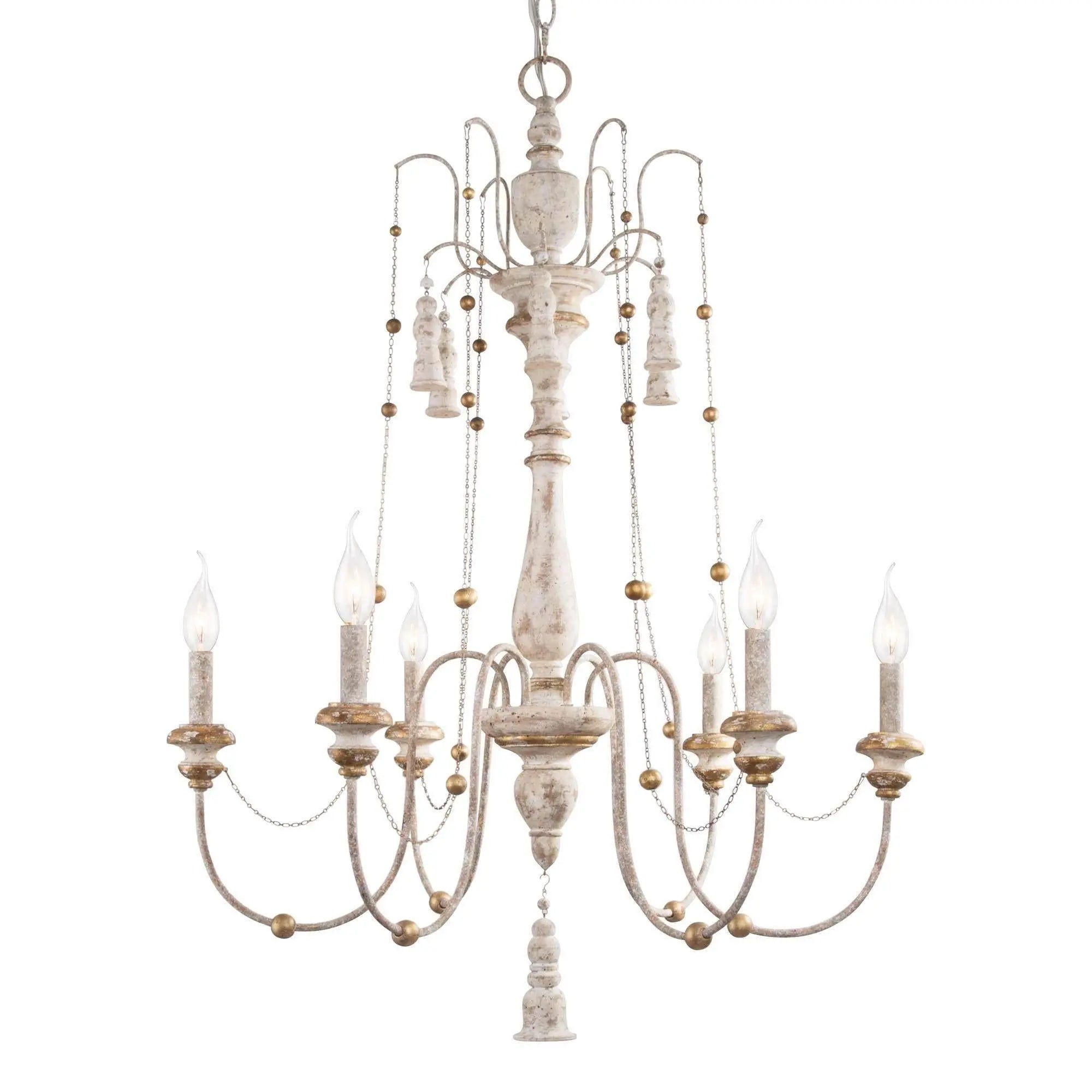 Trullinger 6-Light Large Wood Chandelier