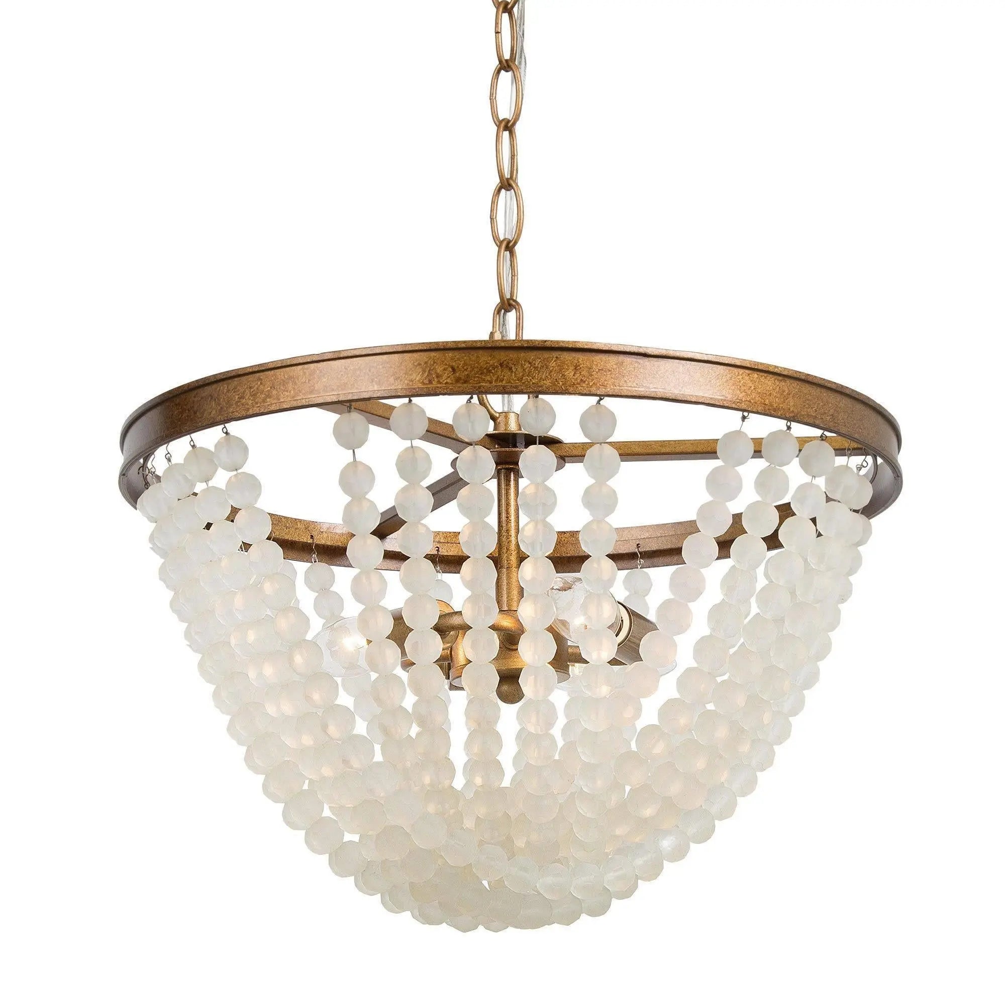 Nymphaea 3-Light Small Gold Crystal Chandelier