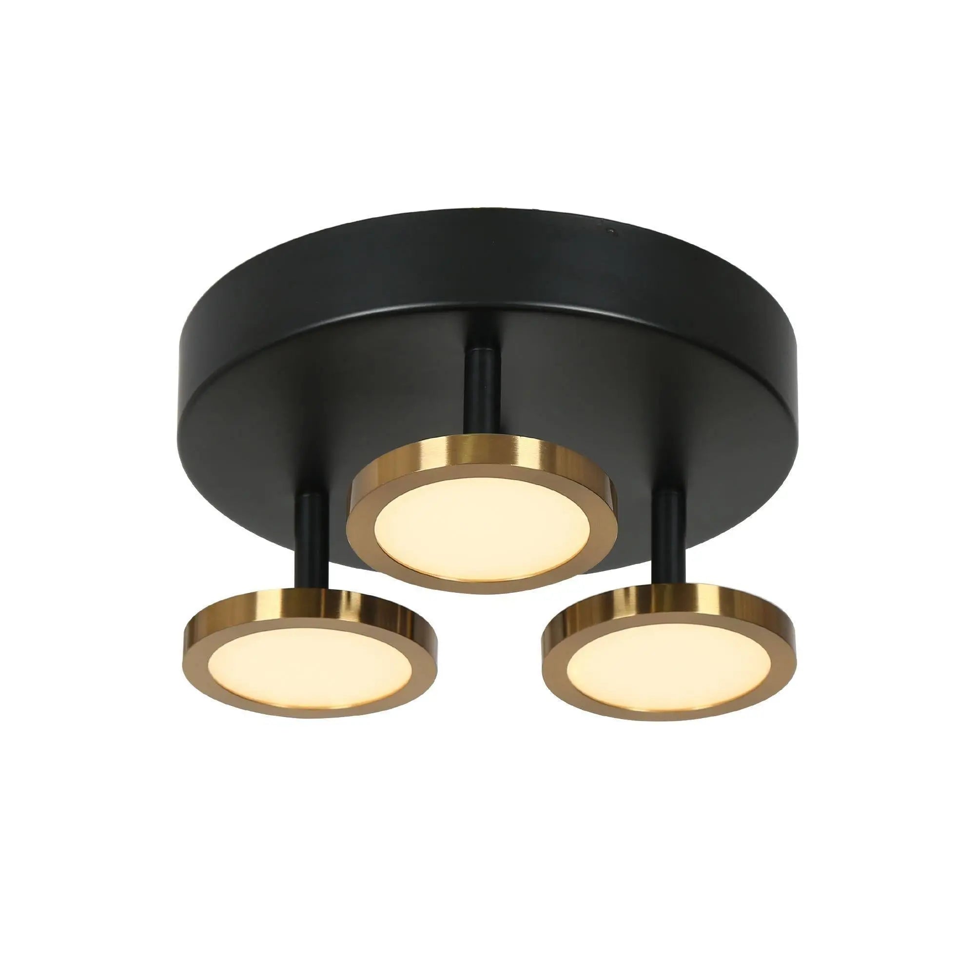 Quasarian 3-Light Mini Black LED Semi-Flush-Mount Light