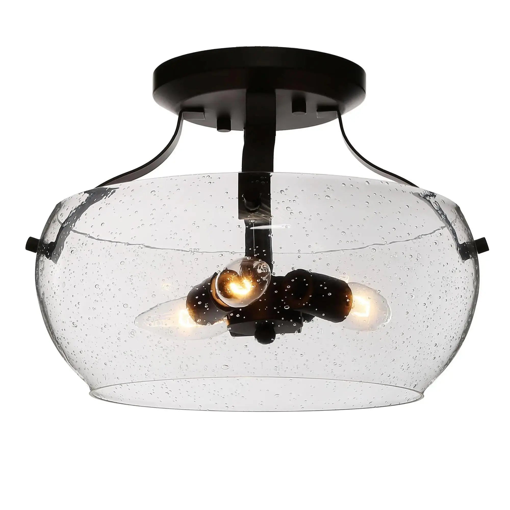 Araucaria 3-Light Mini Black Semi-Flush-Mount Light