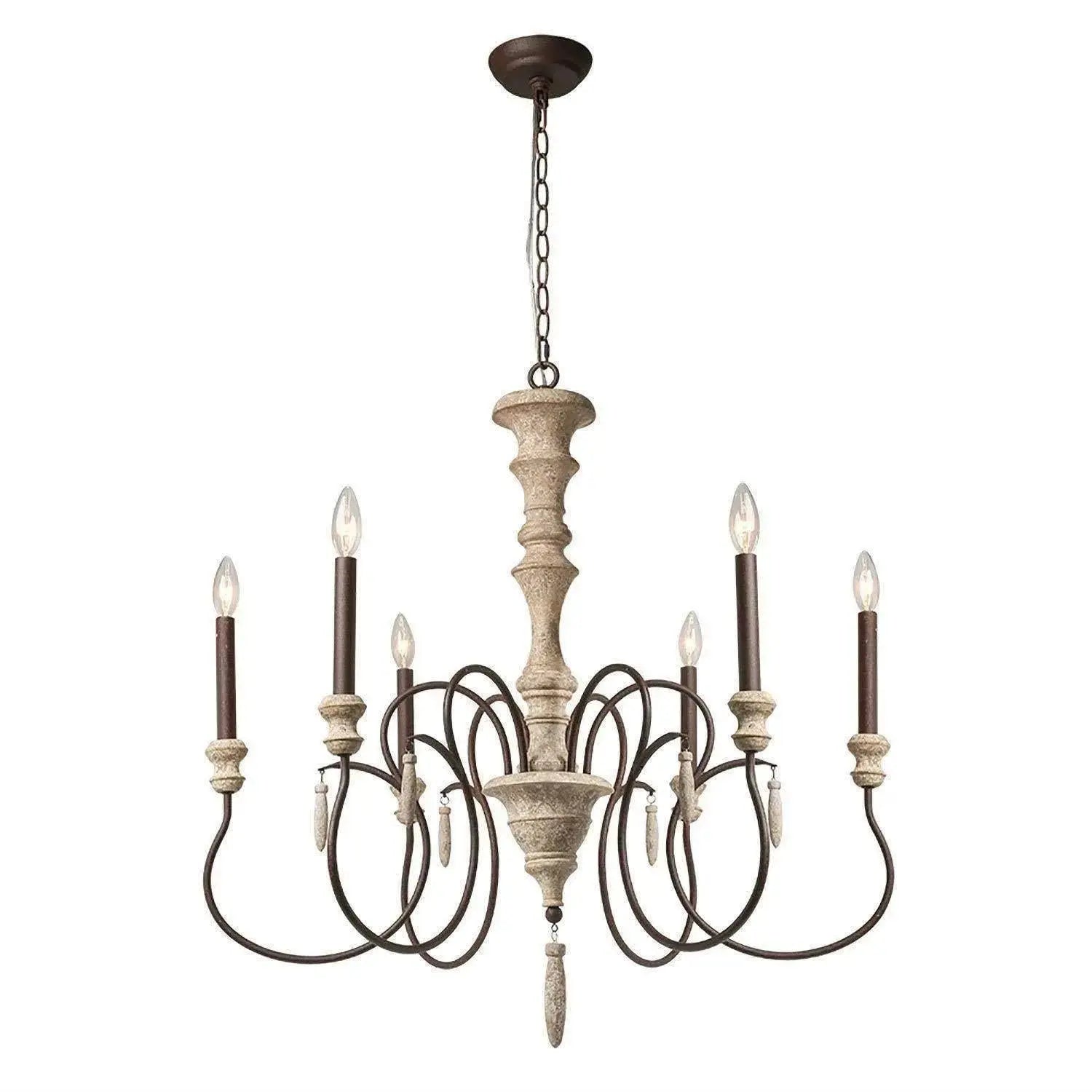 Maipurpghy 6-Light Large Wood Chandelier