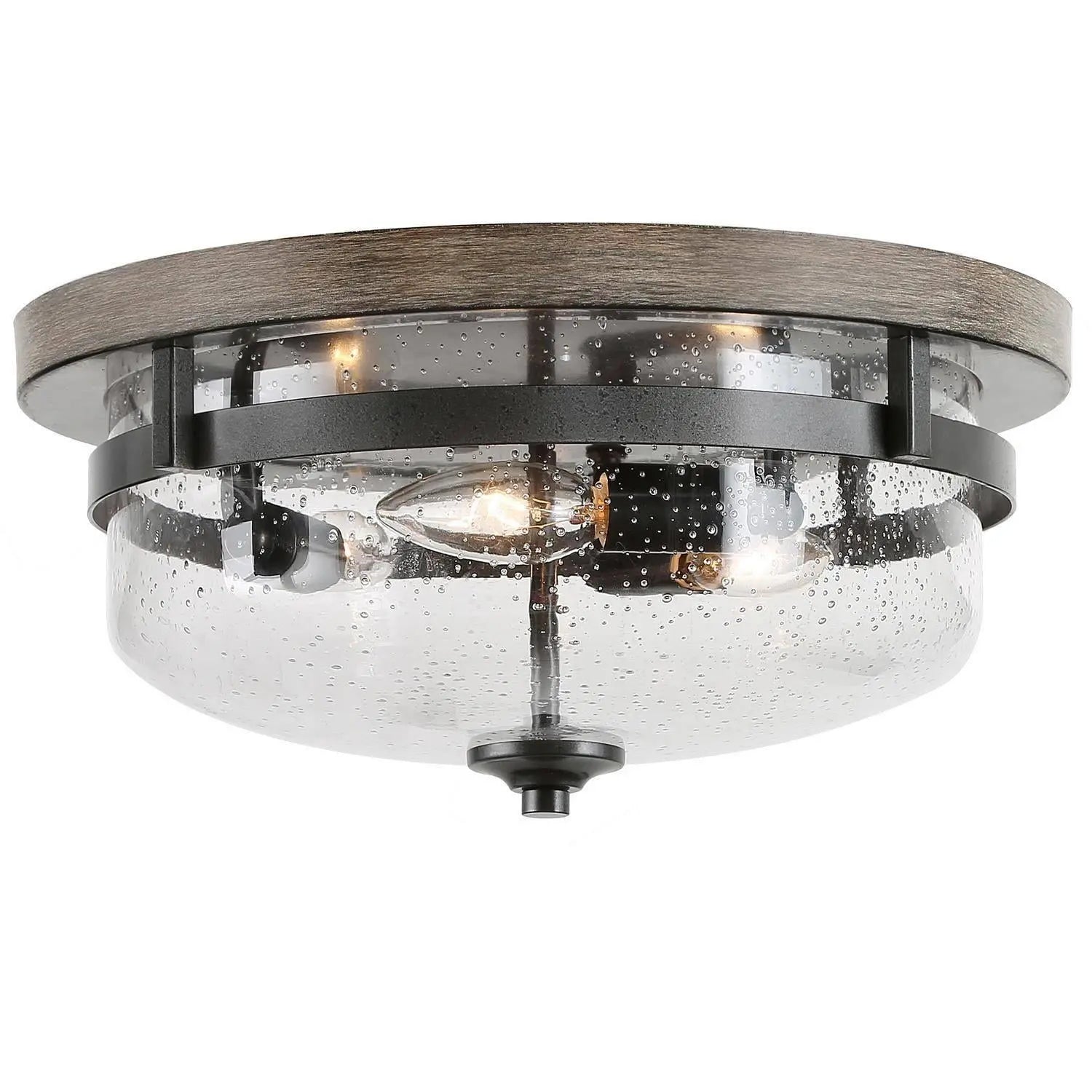 Capybara 3-Light Small Wood Flush-Mount Light