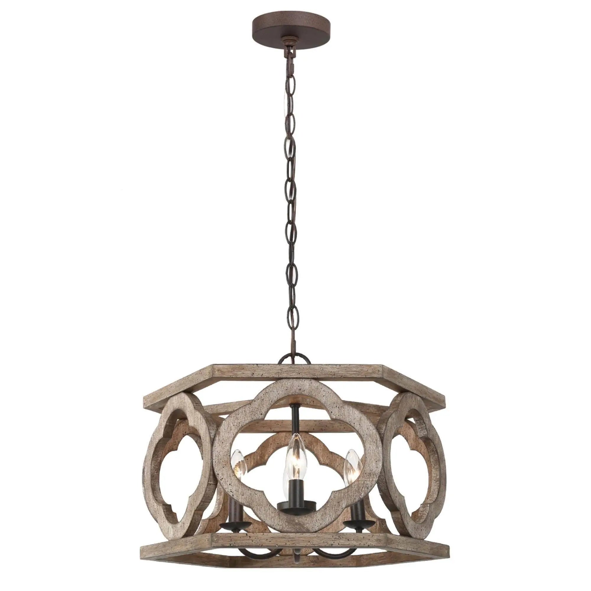 Eryngium 4-Light Small Wood  Chandelier