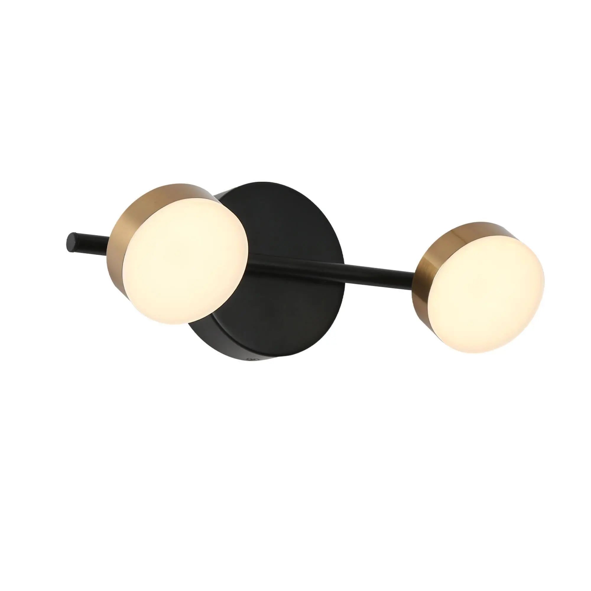 Nelly 2-Light Black and Brass LED Vanity Light