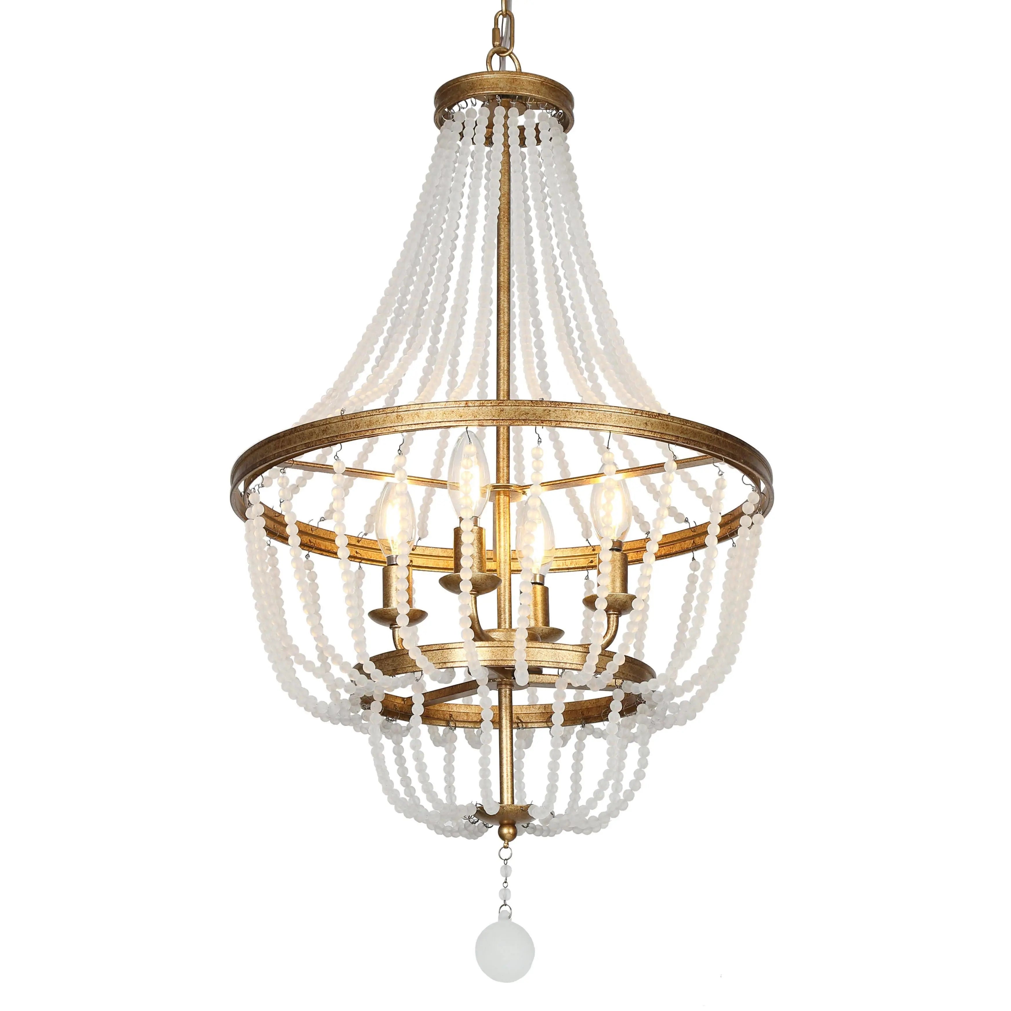 Nick 4-Light Small Gold Crystal Chandelier
