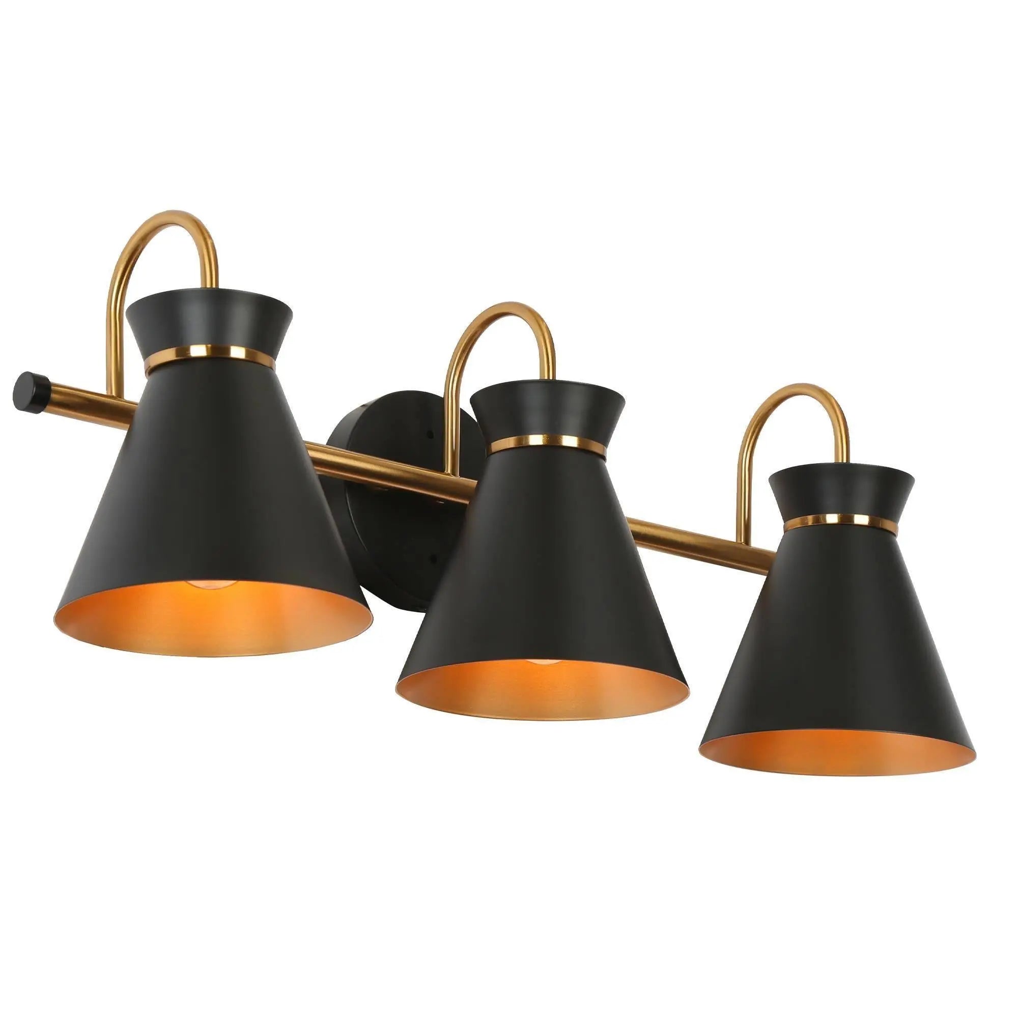 Noah 3-Light Black and Brass Vanity Light