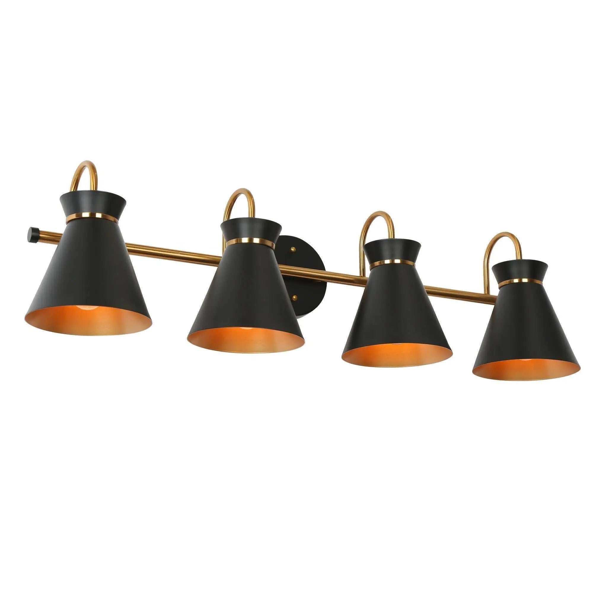 Noah 4-Light Black and Brass Vanity Light