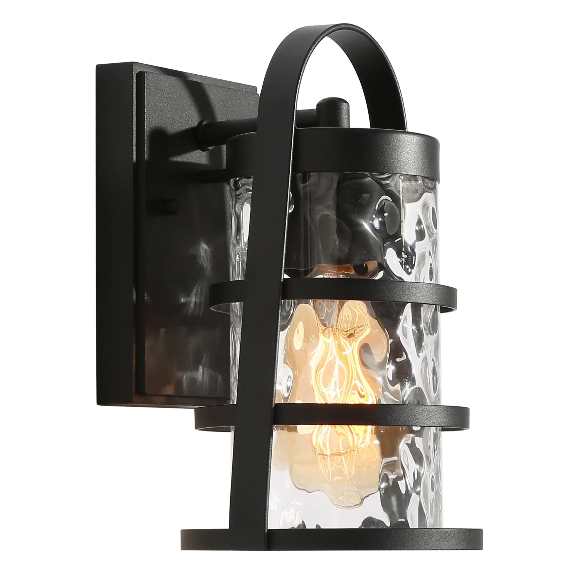 Gosmolery 10"H 1-Light Black Outdoor Wall Lantern