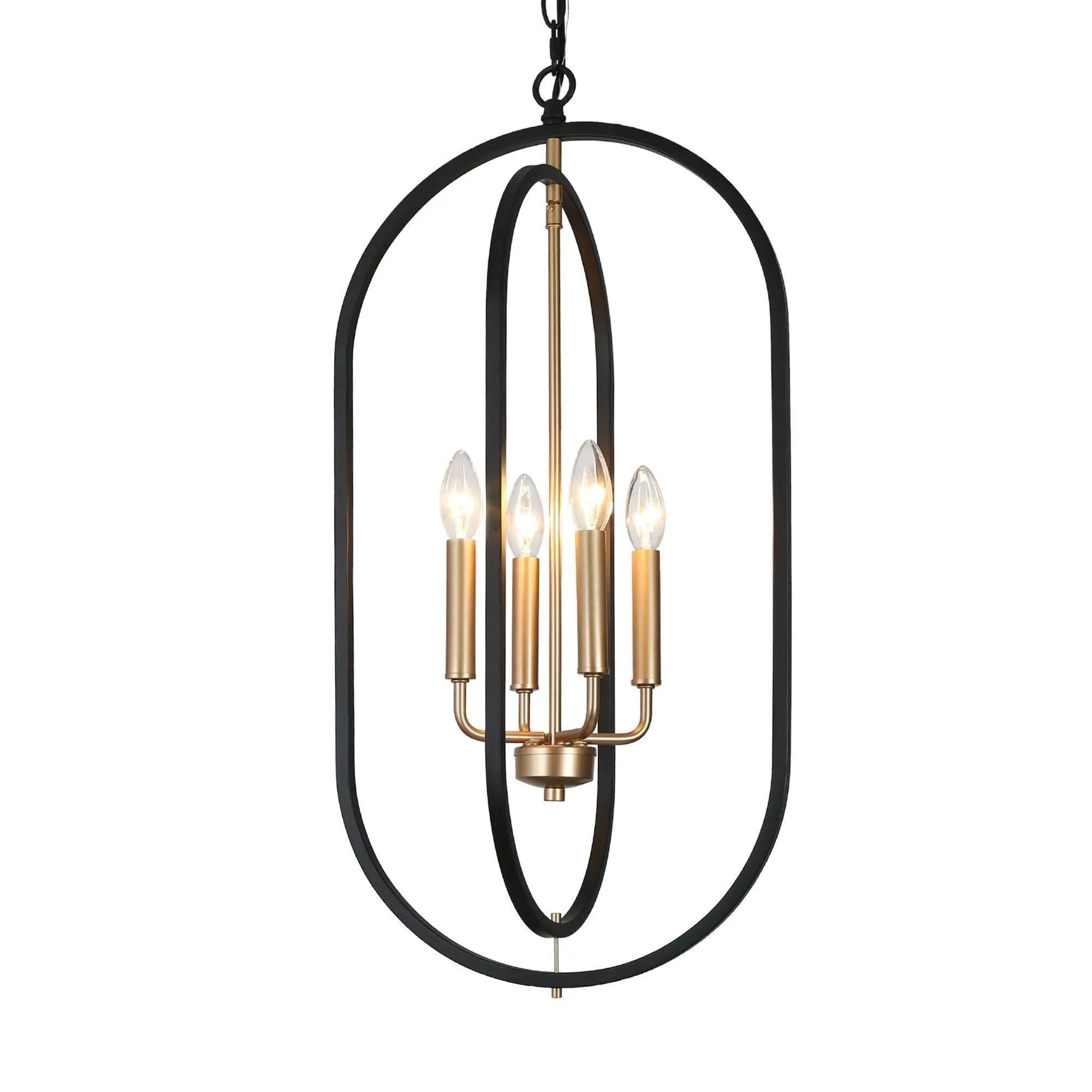 Frutescens 4-Light Small Black Chandelier