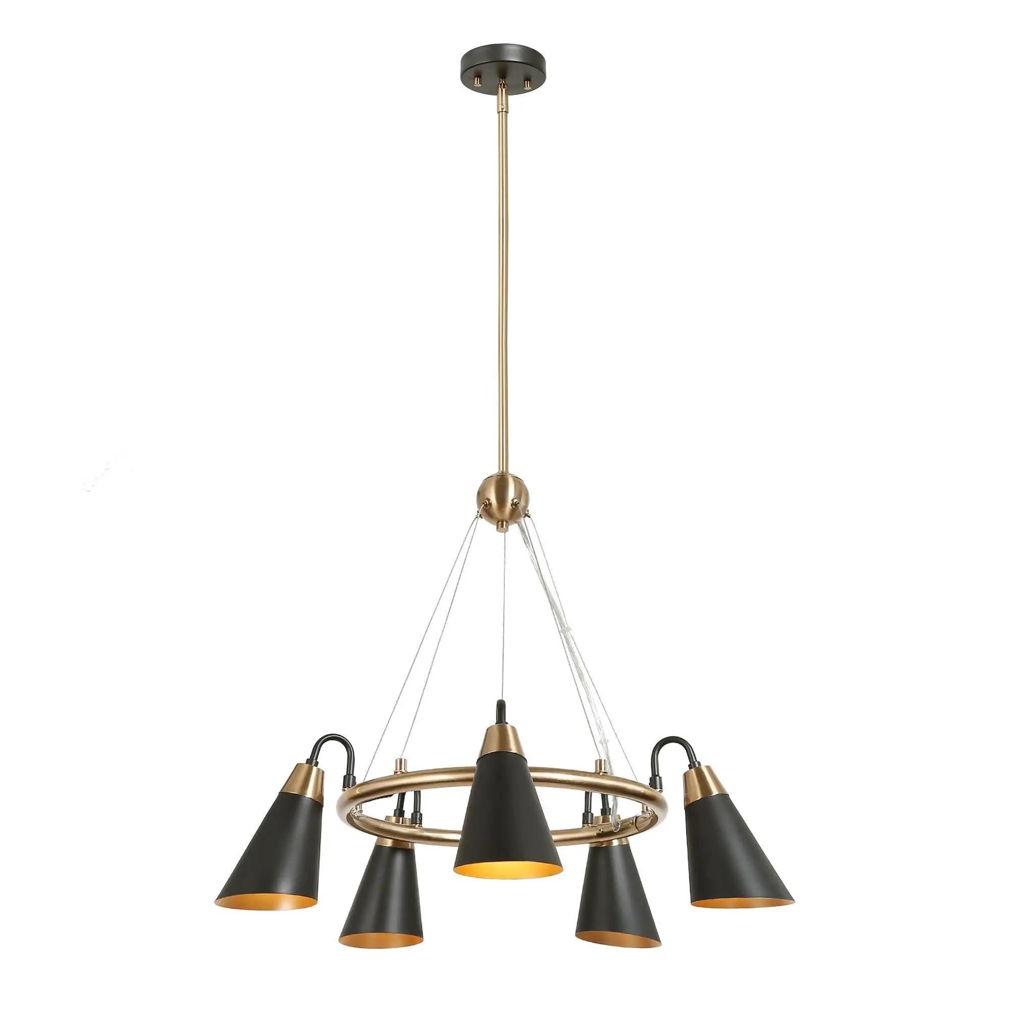 Anthurium 5-Light Medium Black Chandelier