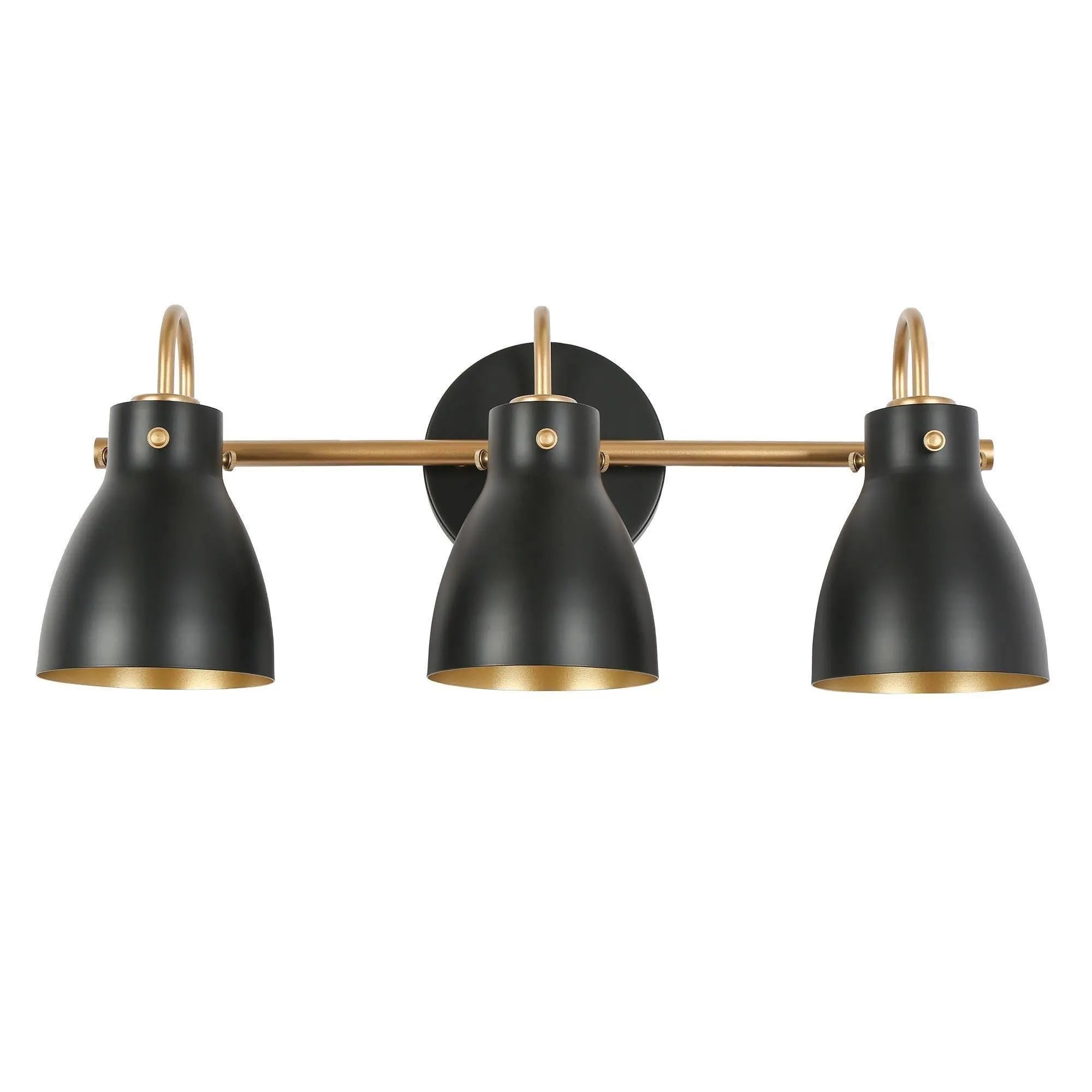 Pleiadetanican 3-Light Black and Gold Vanity Light
