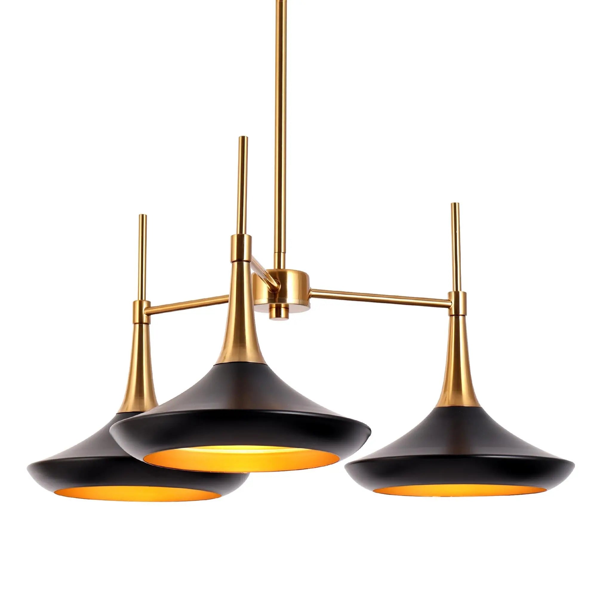 Phapricornus 3-Light Medium Black Chandelier