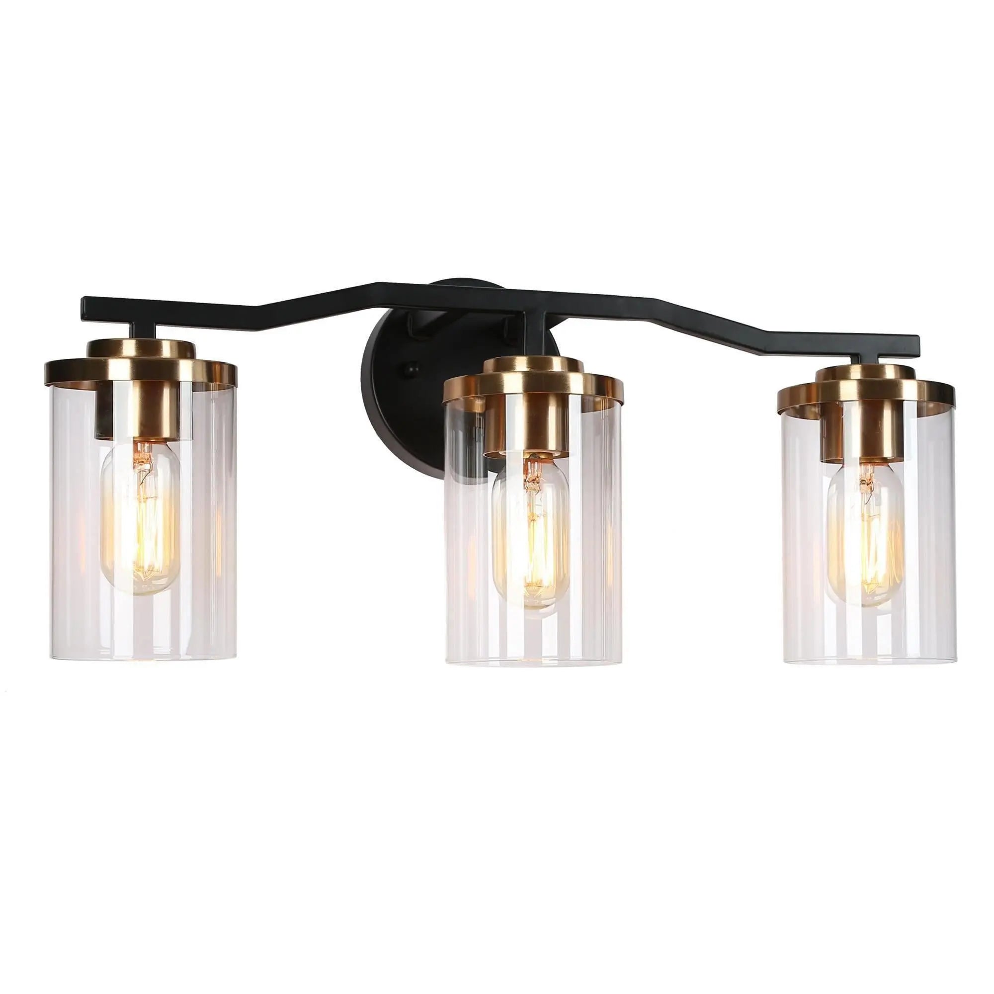 Carrots 3-Light Black and Brass Vanity Light