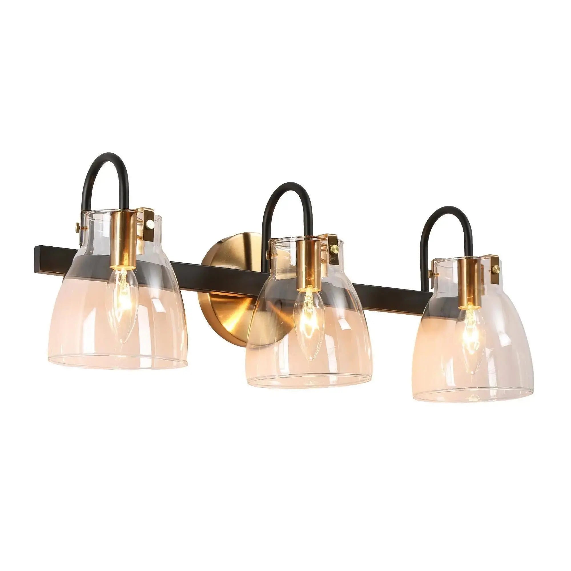 Pseudochromis 3-Light Black and Gold Vanity Light