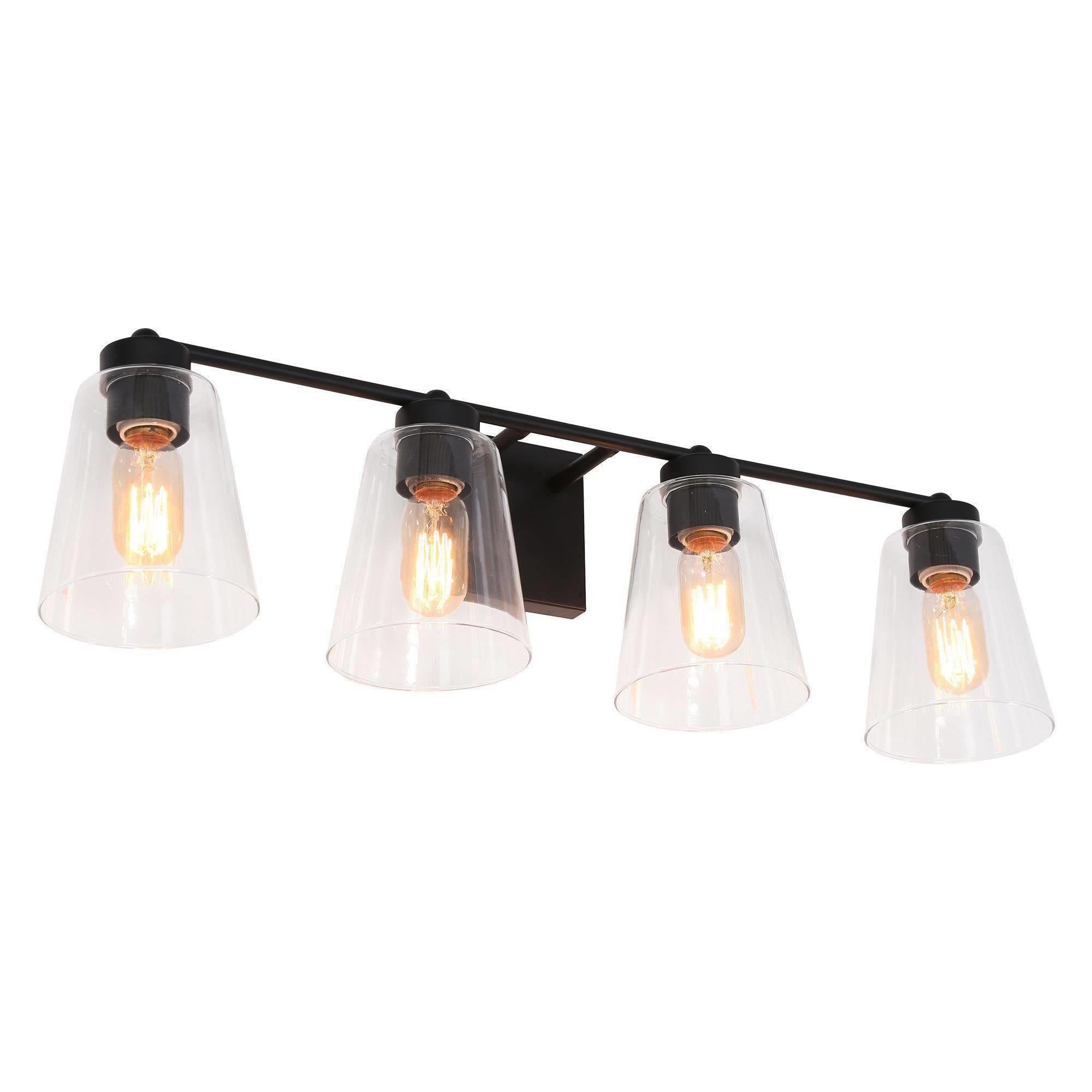 Barry 4-Light Black Vanity Light