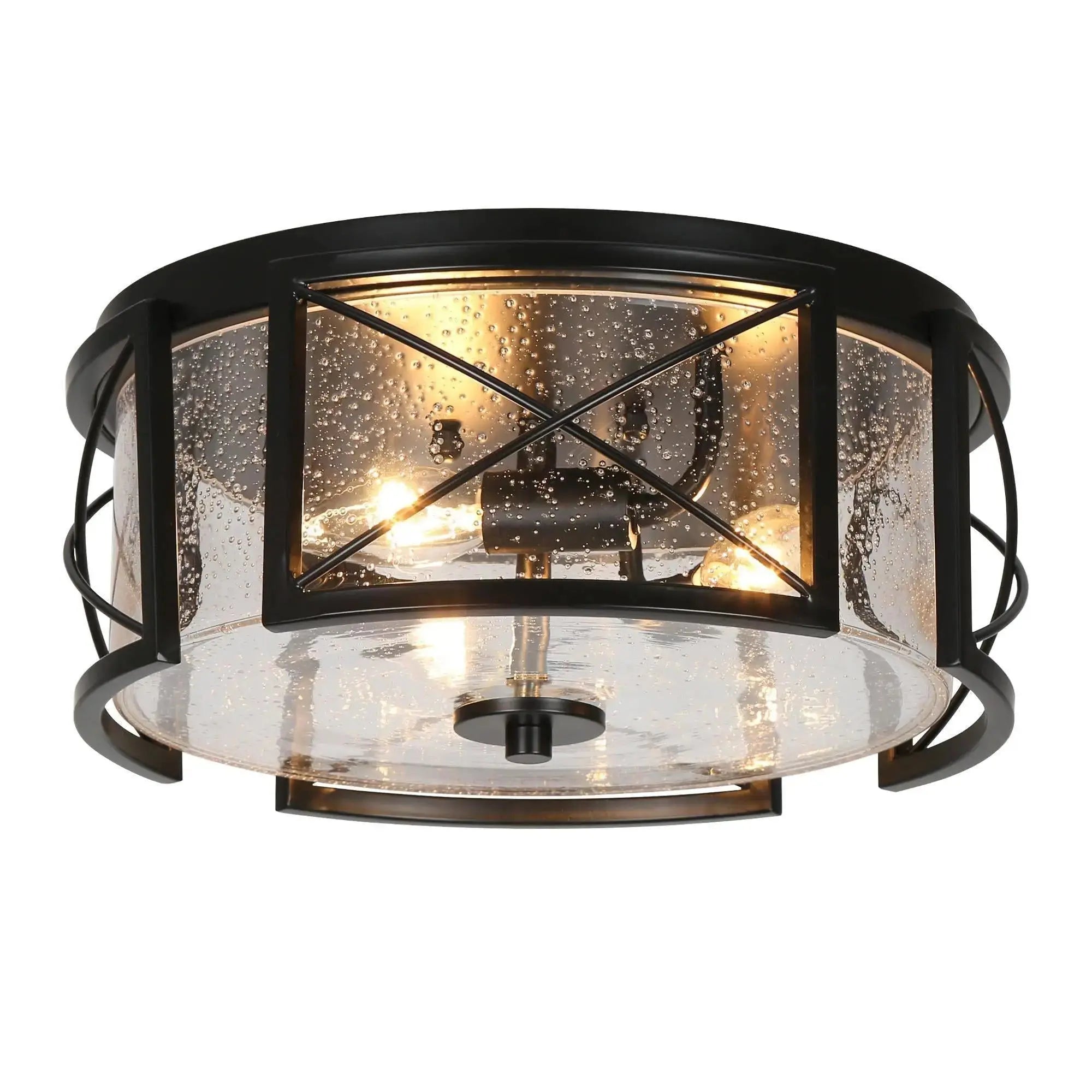 Rebecca 3-Light Small Black Flush-Mount Light