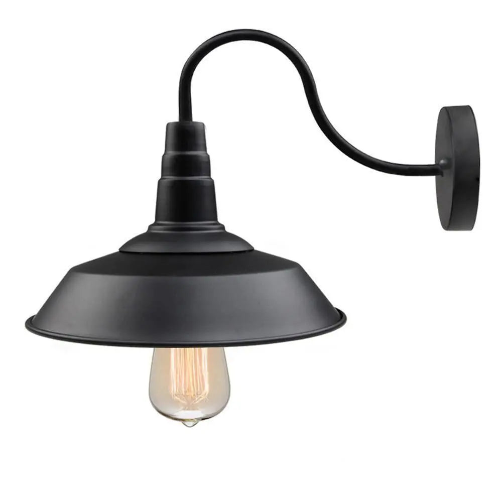 Rongerin 1-Light Industrial Black Barn Wall Sconce Light