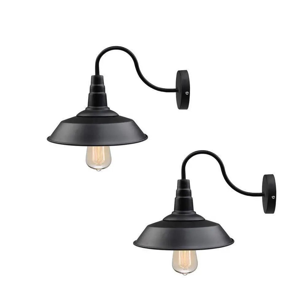 Rongerin 1-Light Farmhouse Black Barn Wall Sconce Light Set of 2