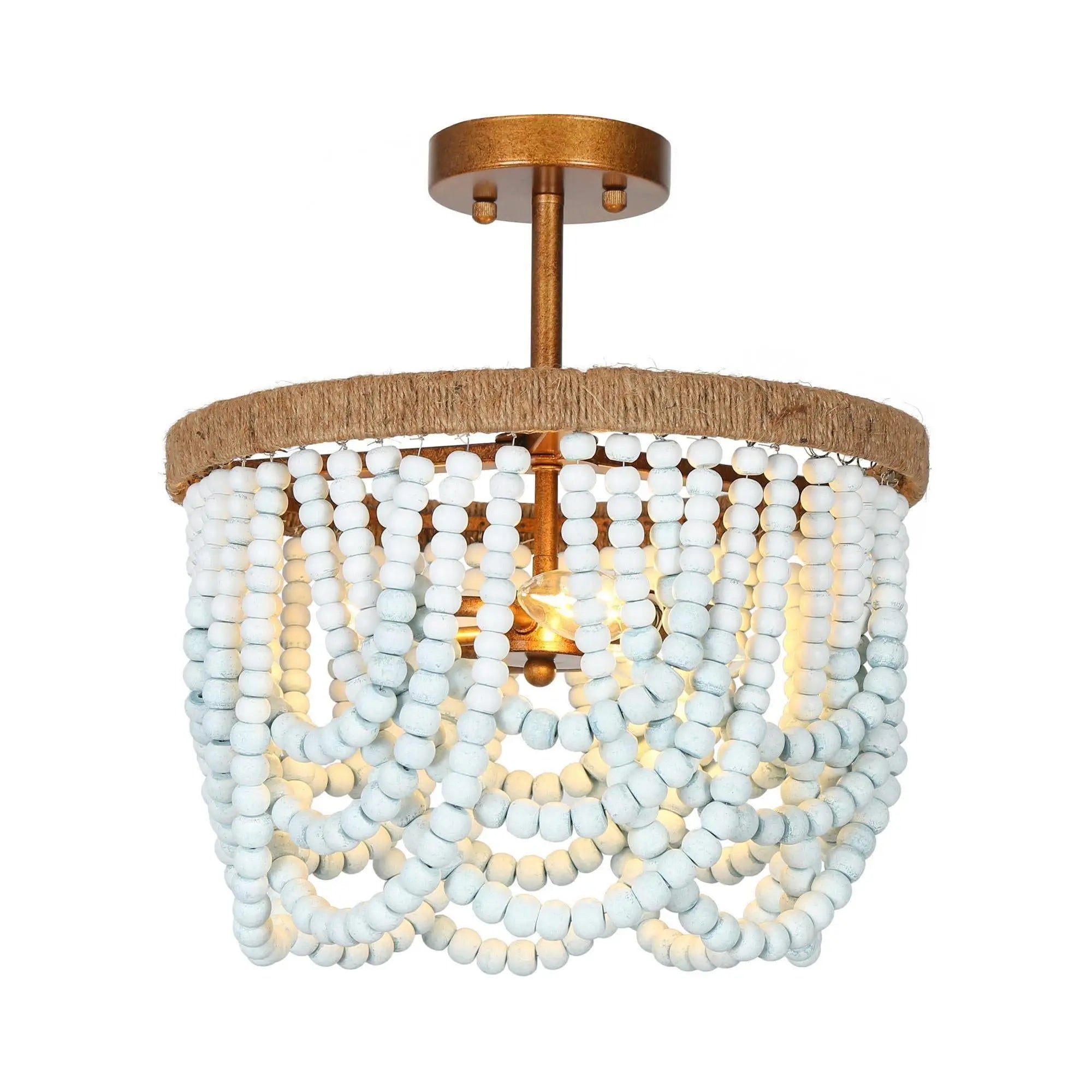 Simoishgd 3-Light Small Gold Semi-Flush-Mount Light