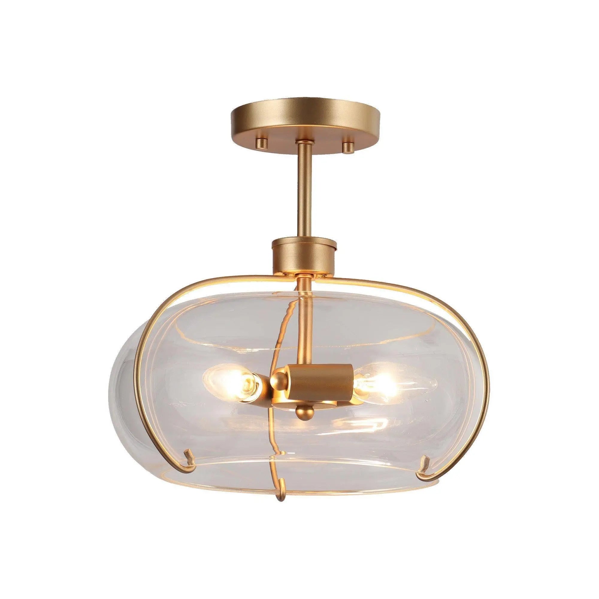 Riccandim 3-Light Mini Gold Semi-Flush-Mount Light