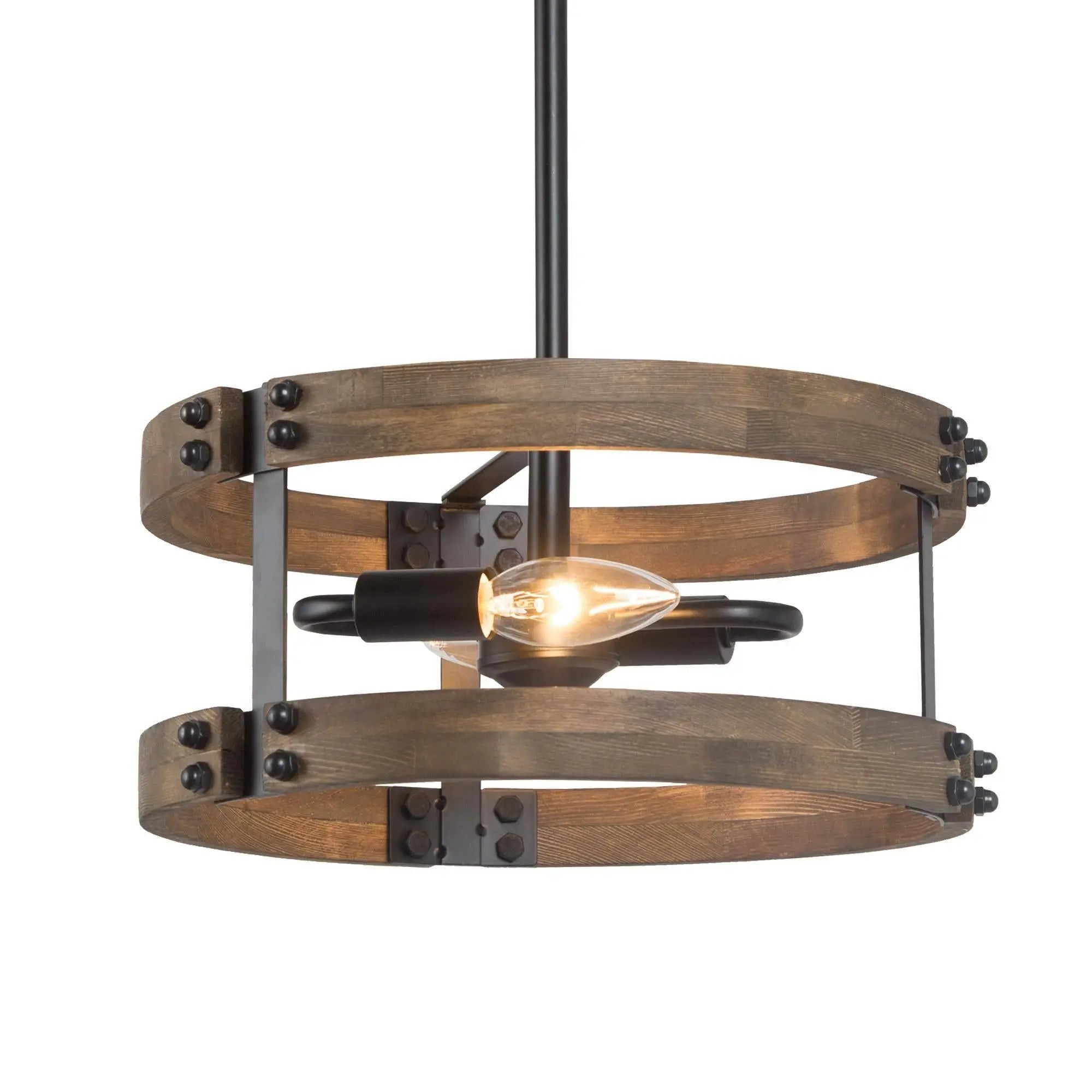 Stuyshg 2-Light Mini Wood Chandelier