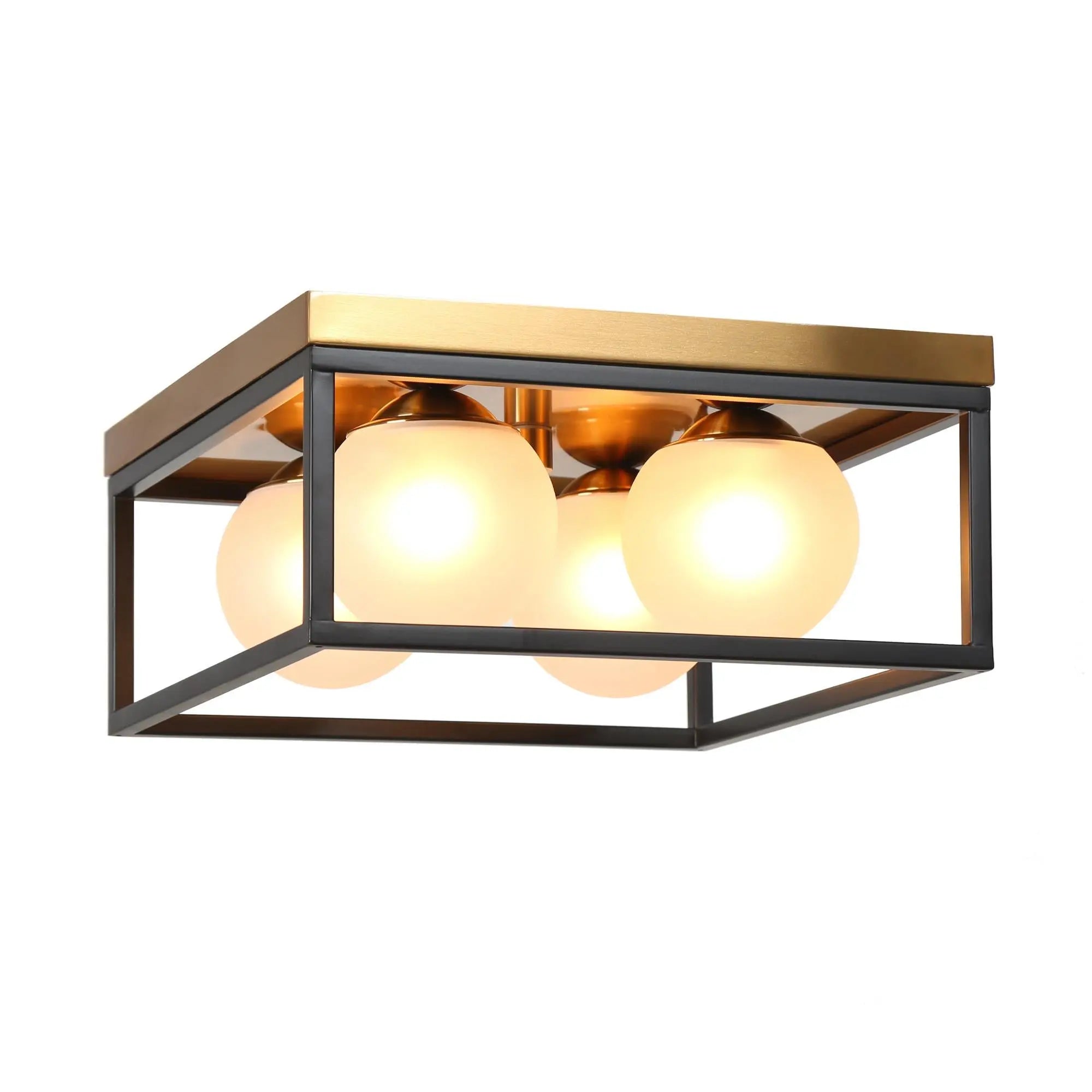 Ramblaries 4-Light Small Black Flush-Mount Light