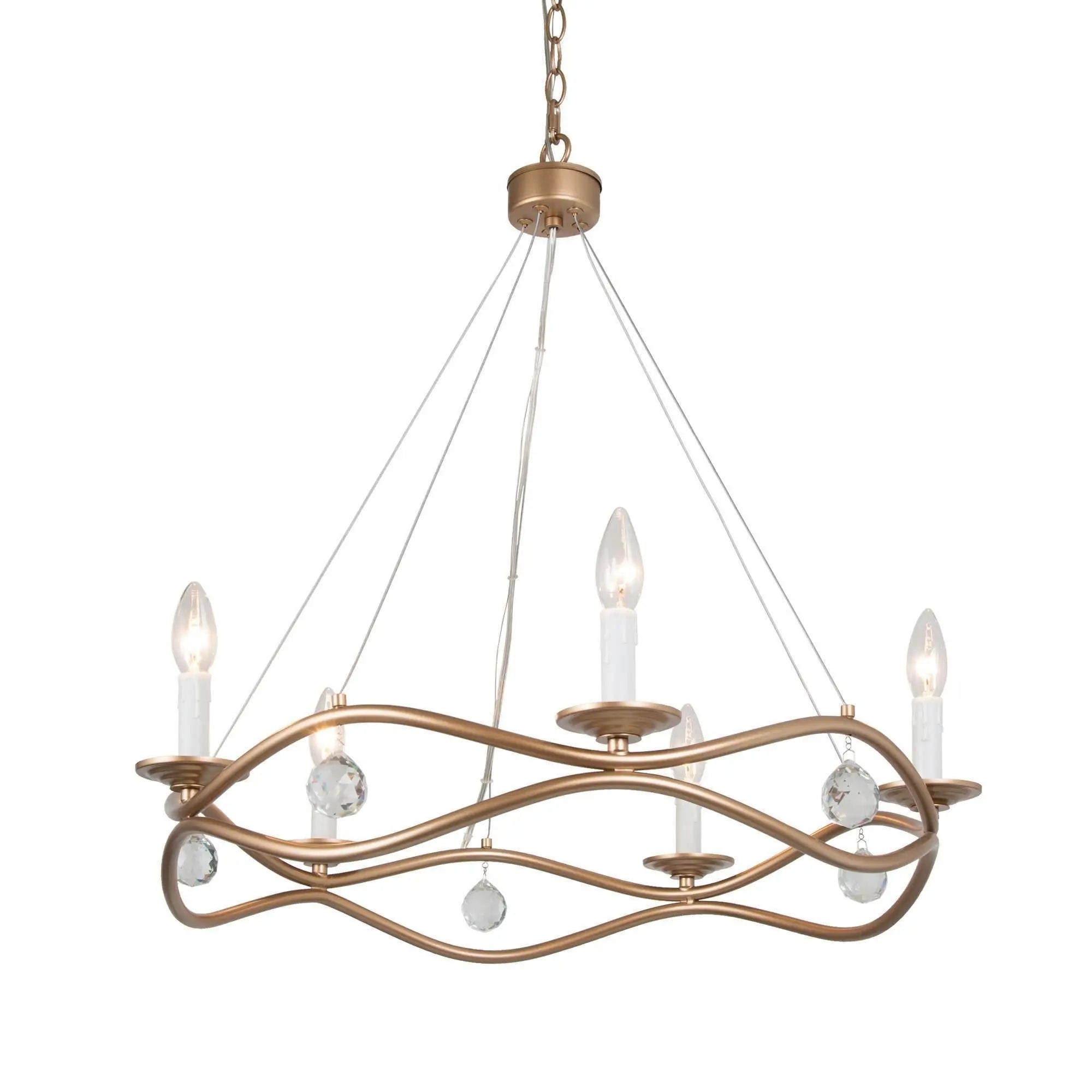 Ajolote 5-Light Medium Gold Crystal Chandelier