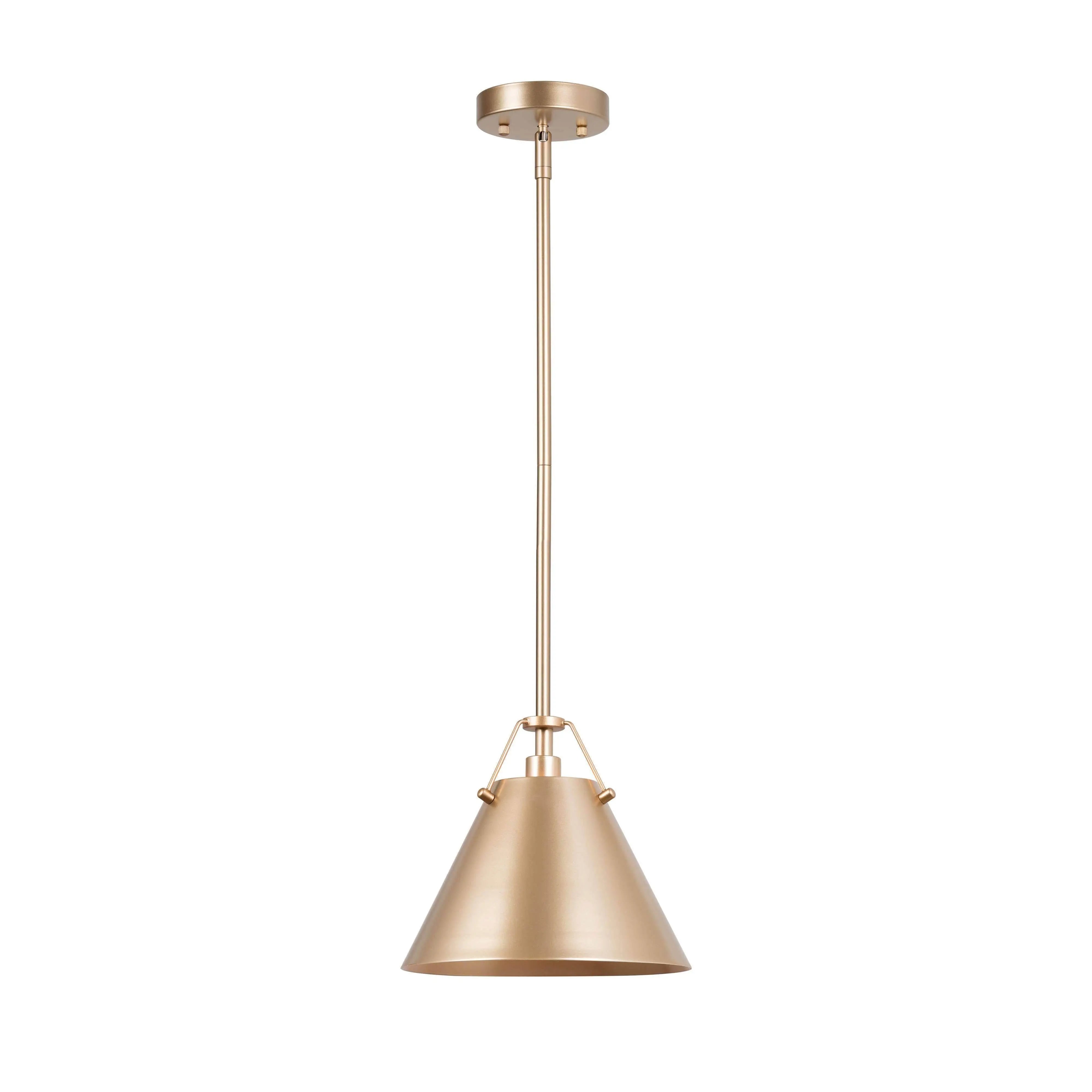 Colbert 1-Light 8" Gold Modern Cone Pendant Light Fixtures