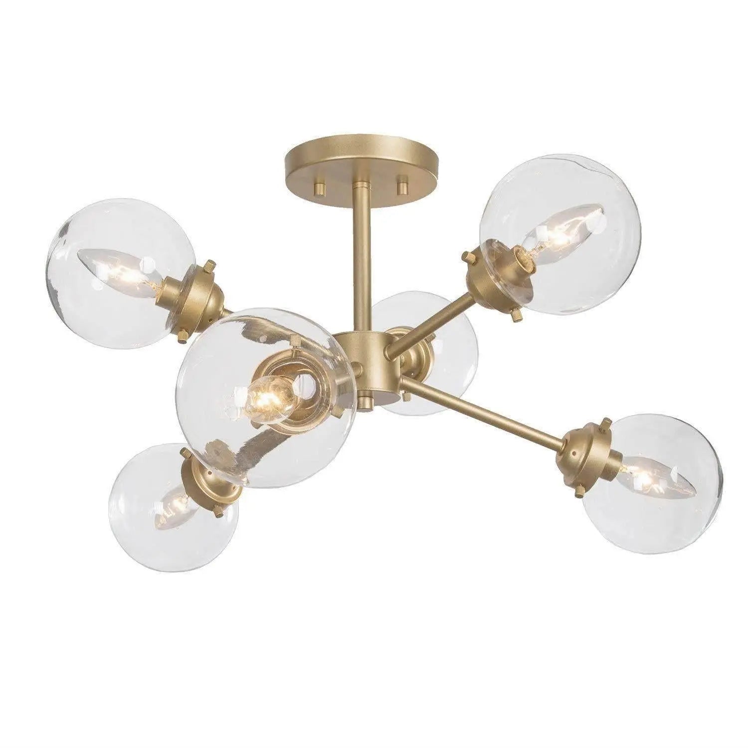 Labycaritasy 6-Light Medium Gold Chandelier