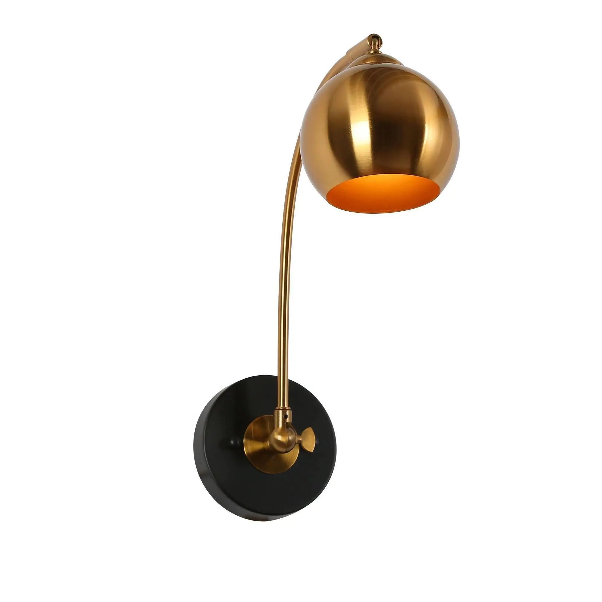 Semerisy 1-Light Modern Black and Gold Armed Wall Sconces