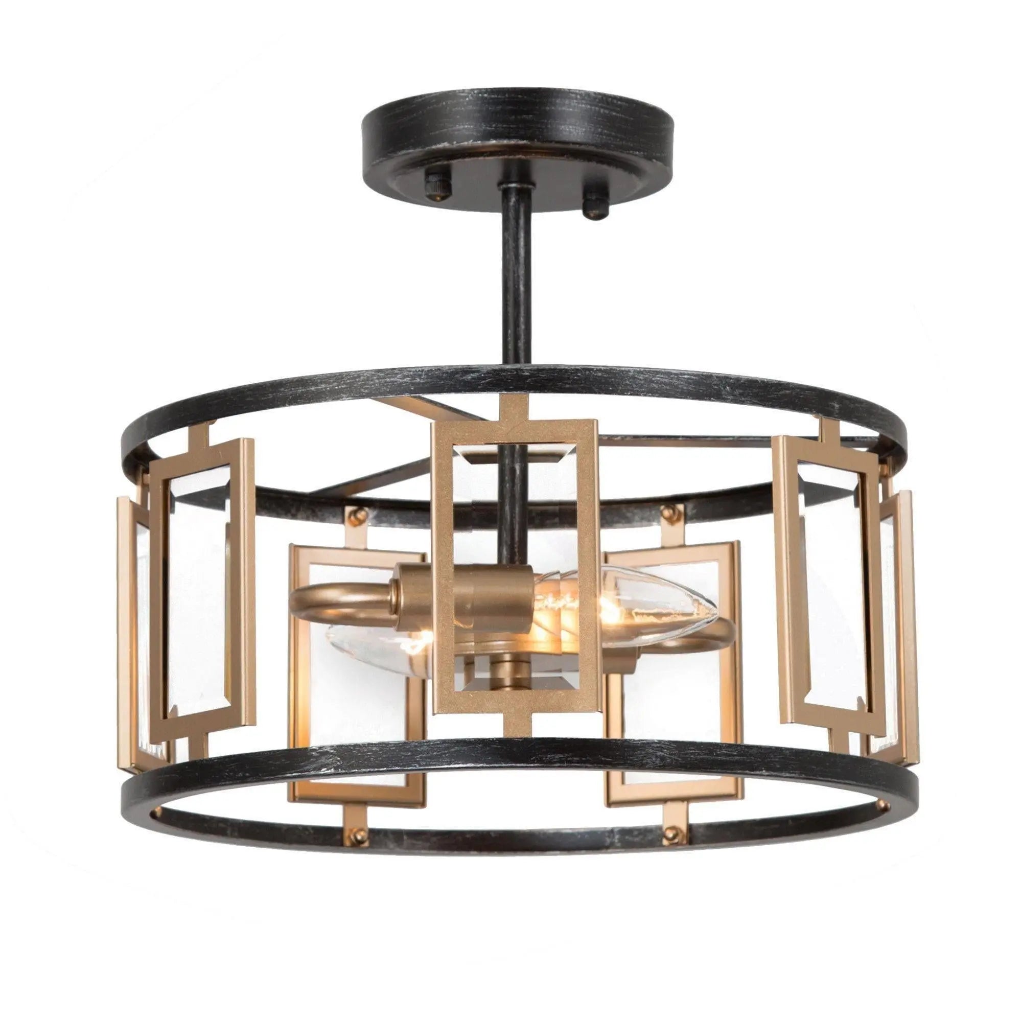 Limerence 2-Light Mini Black Semi-Flush-Mount Light