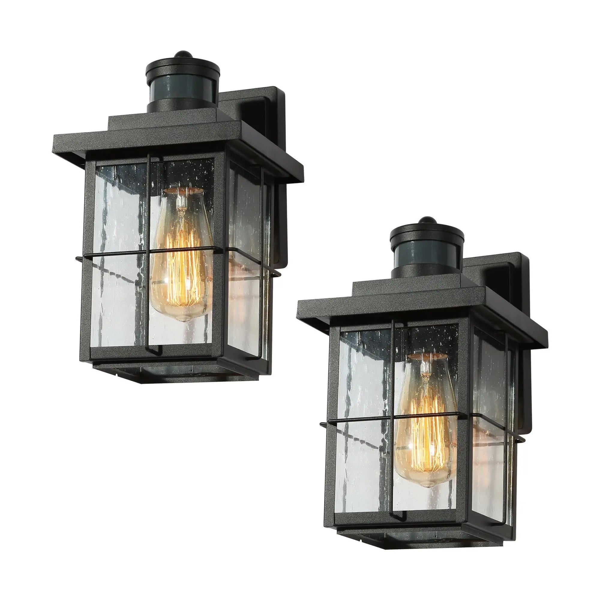 Bioeasdera 10.5"H 1-Light Black Outdoor Wall Light Set of 2