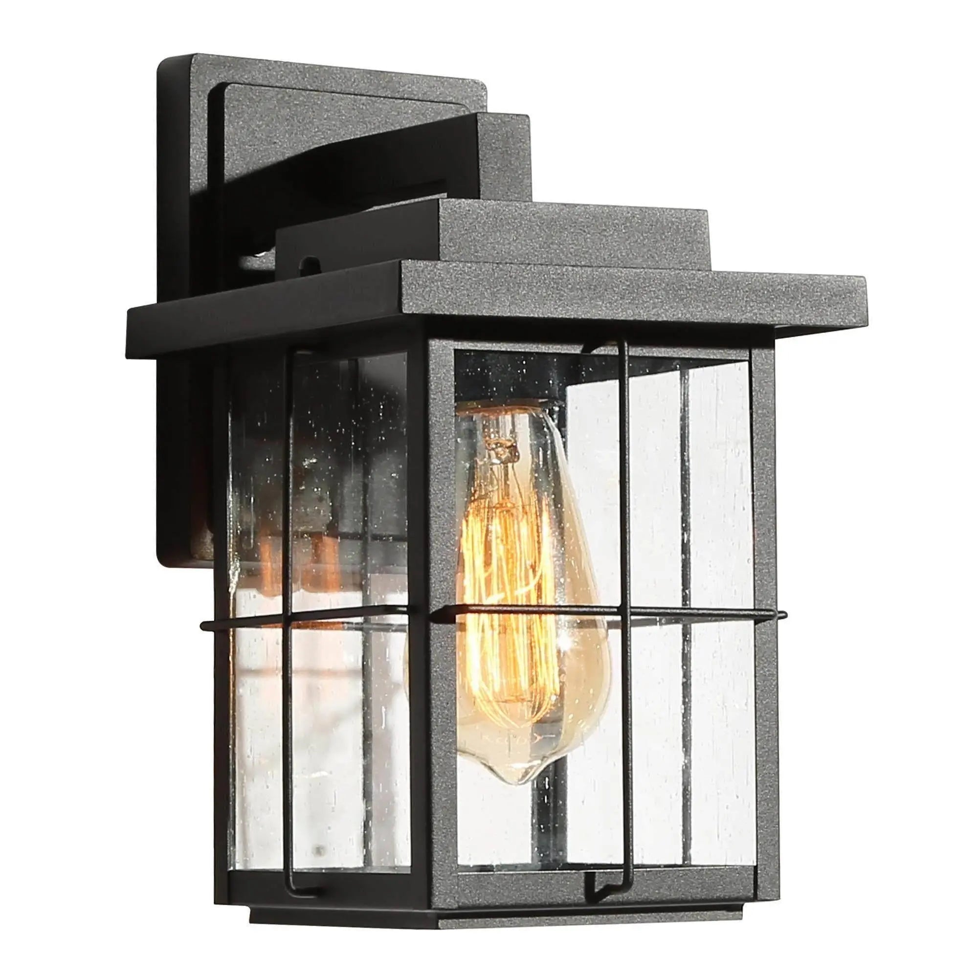 Stan 11"H 1-Light Black Outdoor Wall Lantern