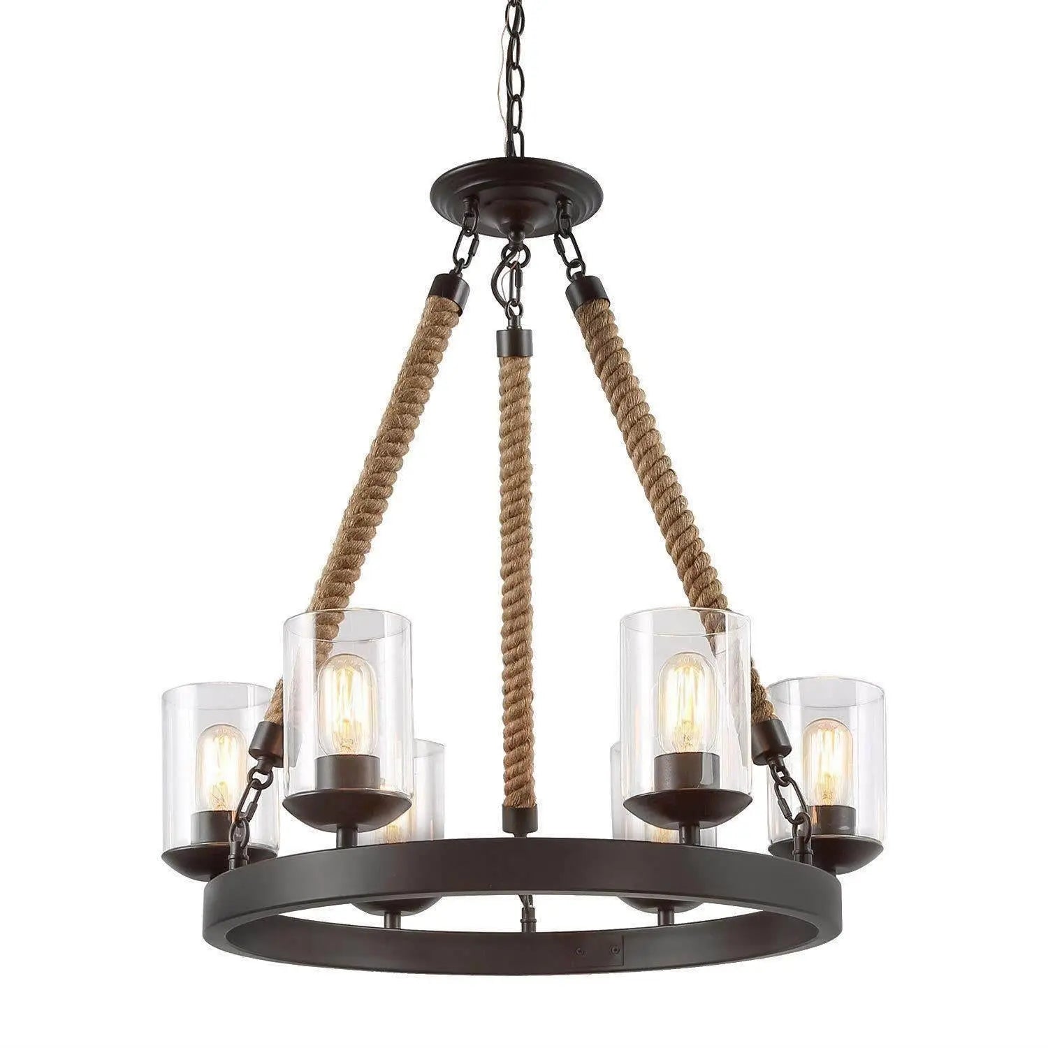 Stebrigic 6-Light Medium Brown Chandelier
