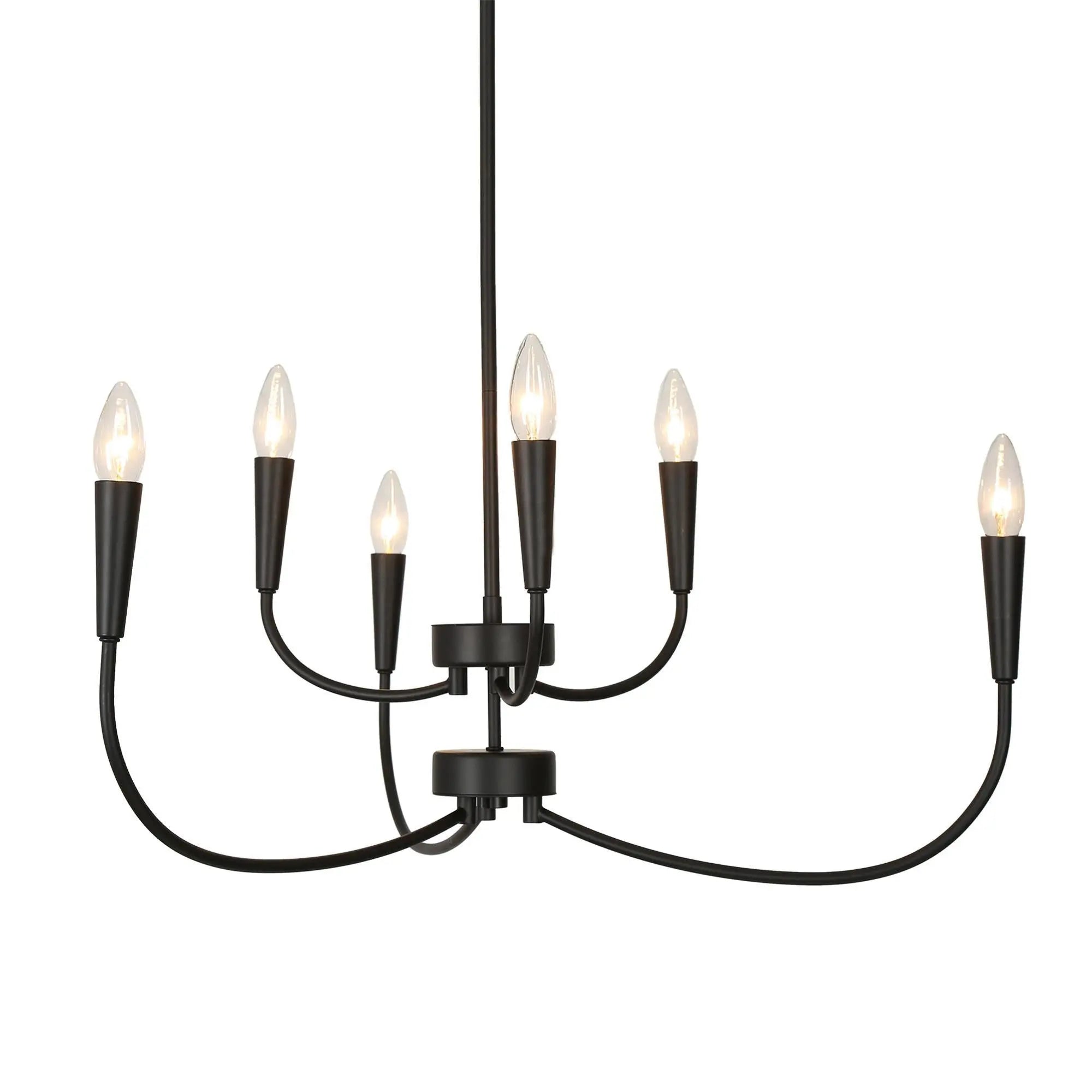 Trucatinon 6-Light Large Black Chandelier