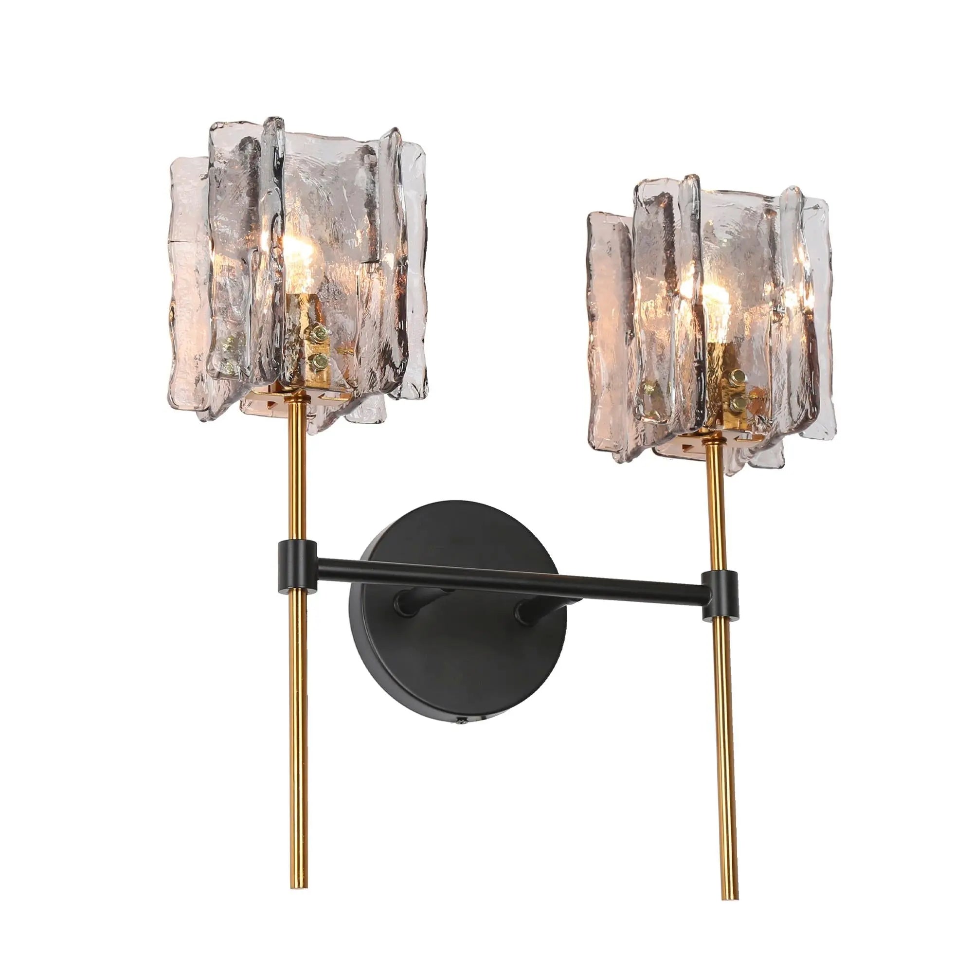 Echonalyri 2-Light Black and Brass Vanity Light