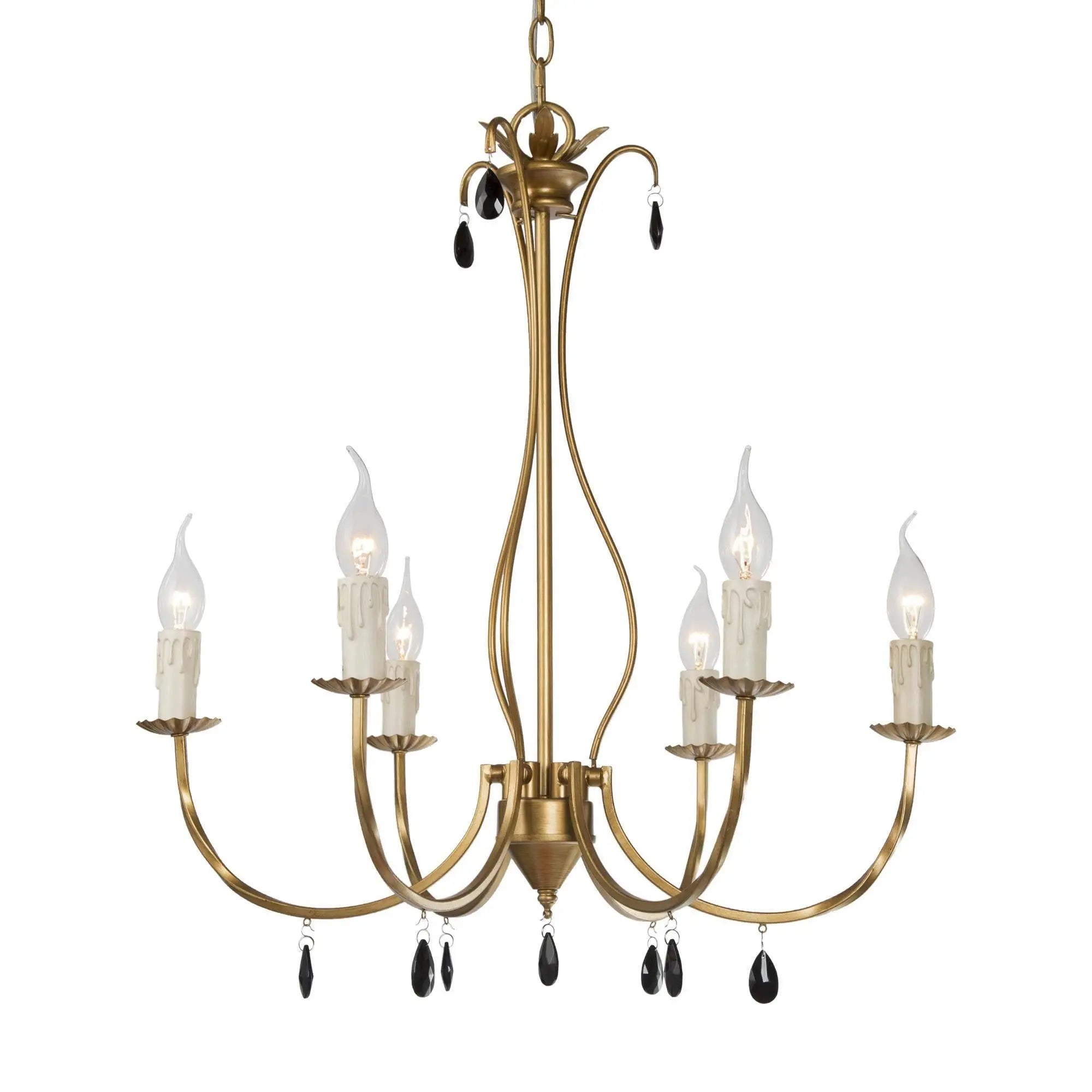 Zirndorfer 6-Light Medium Gold Crystal Chandelier