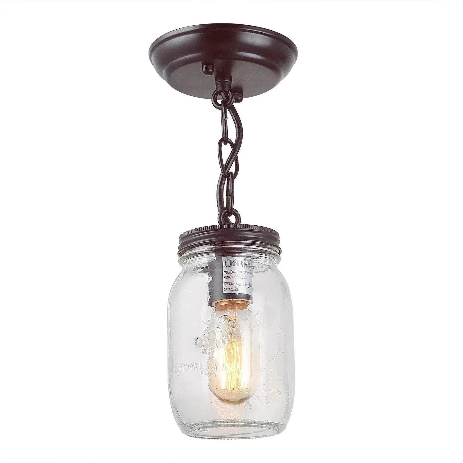 Magdalena 1-Light Mini Black Semi-Flush-Mount Light